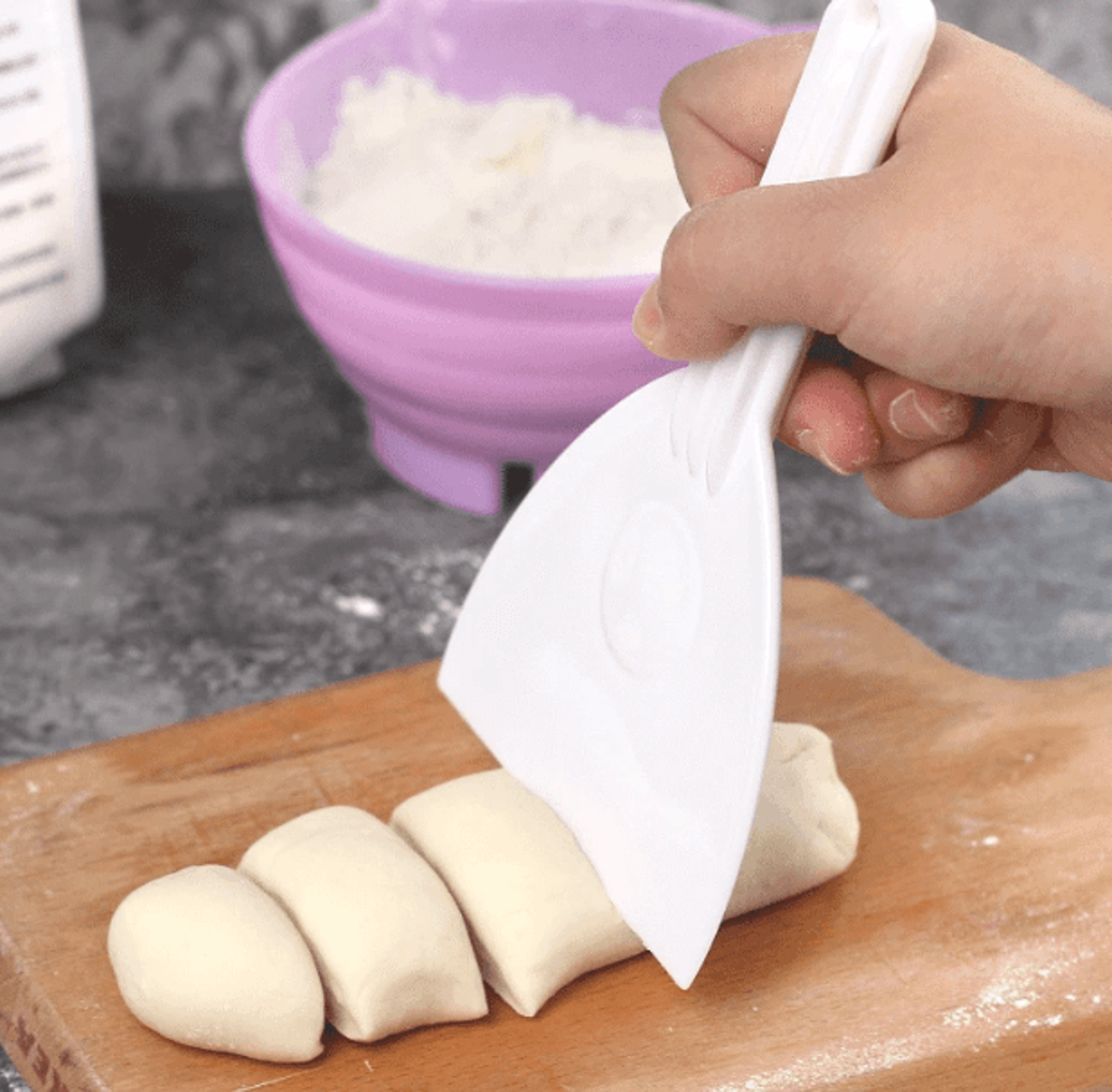 multipurpose plastic cake scraper & dough cutter – tri-angle baking & decorating tool