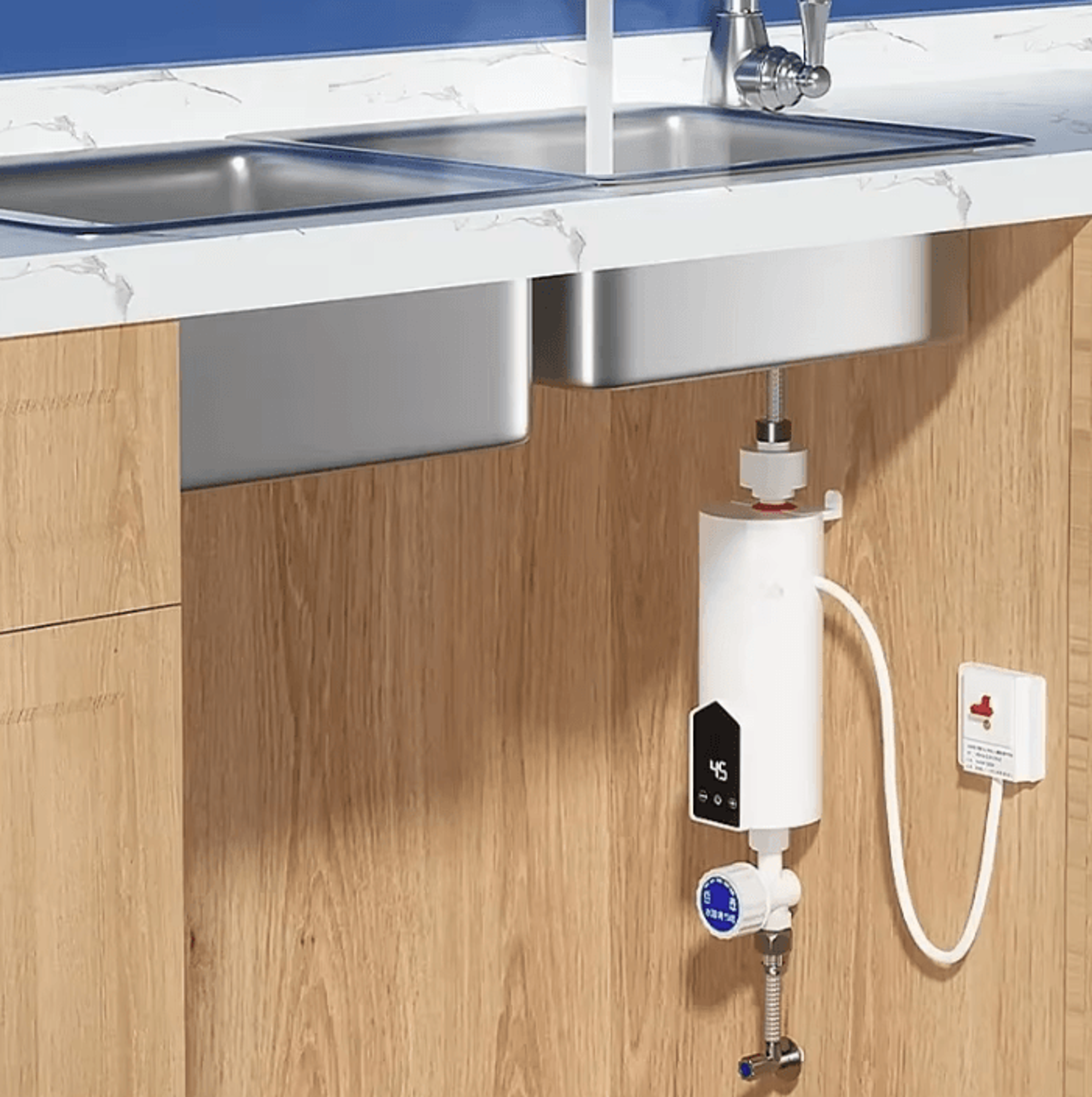 instant tankless water heater 220v – 3000w–5500w fast heating shower & kitchen unit