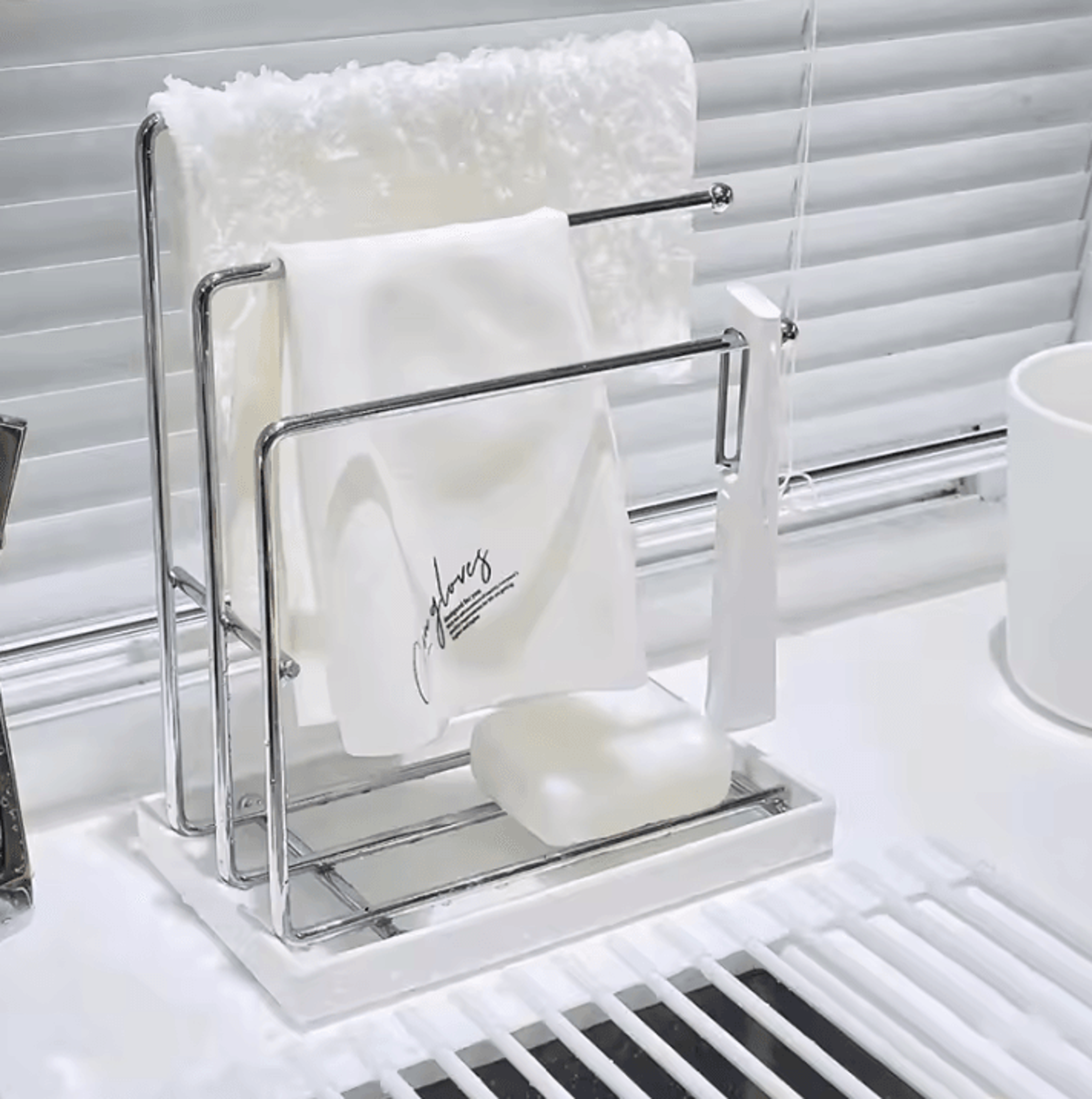drain rag rack kitchen supplies storage rack household countertop storage artifact dishcloth sponge towel rack