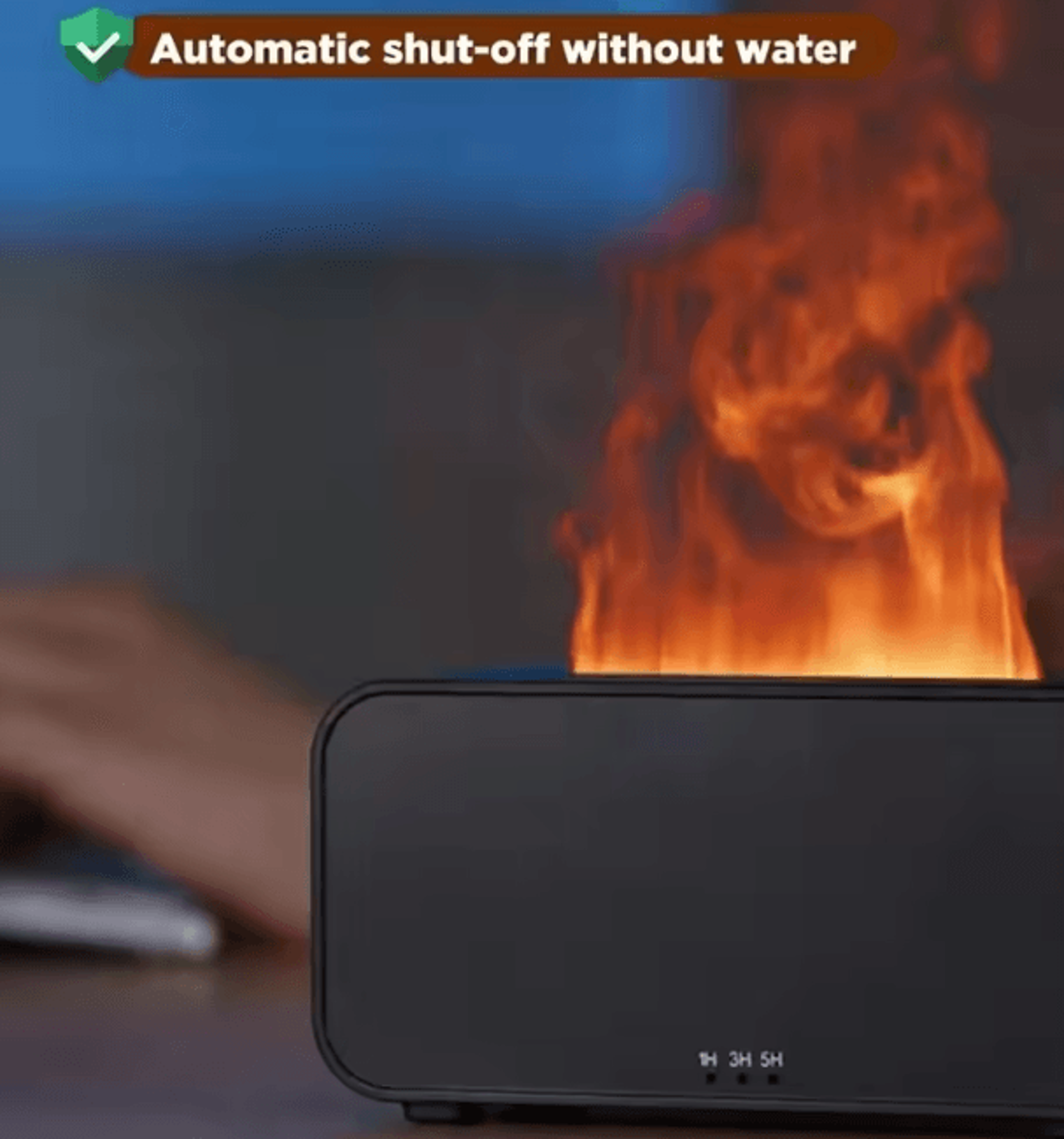 mini flame effect aroma diffuser – 120ml ultrasonic humidifier with 7-color light & timer