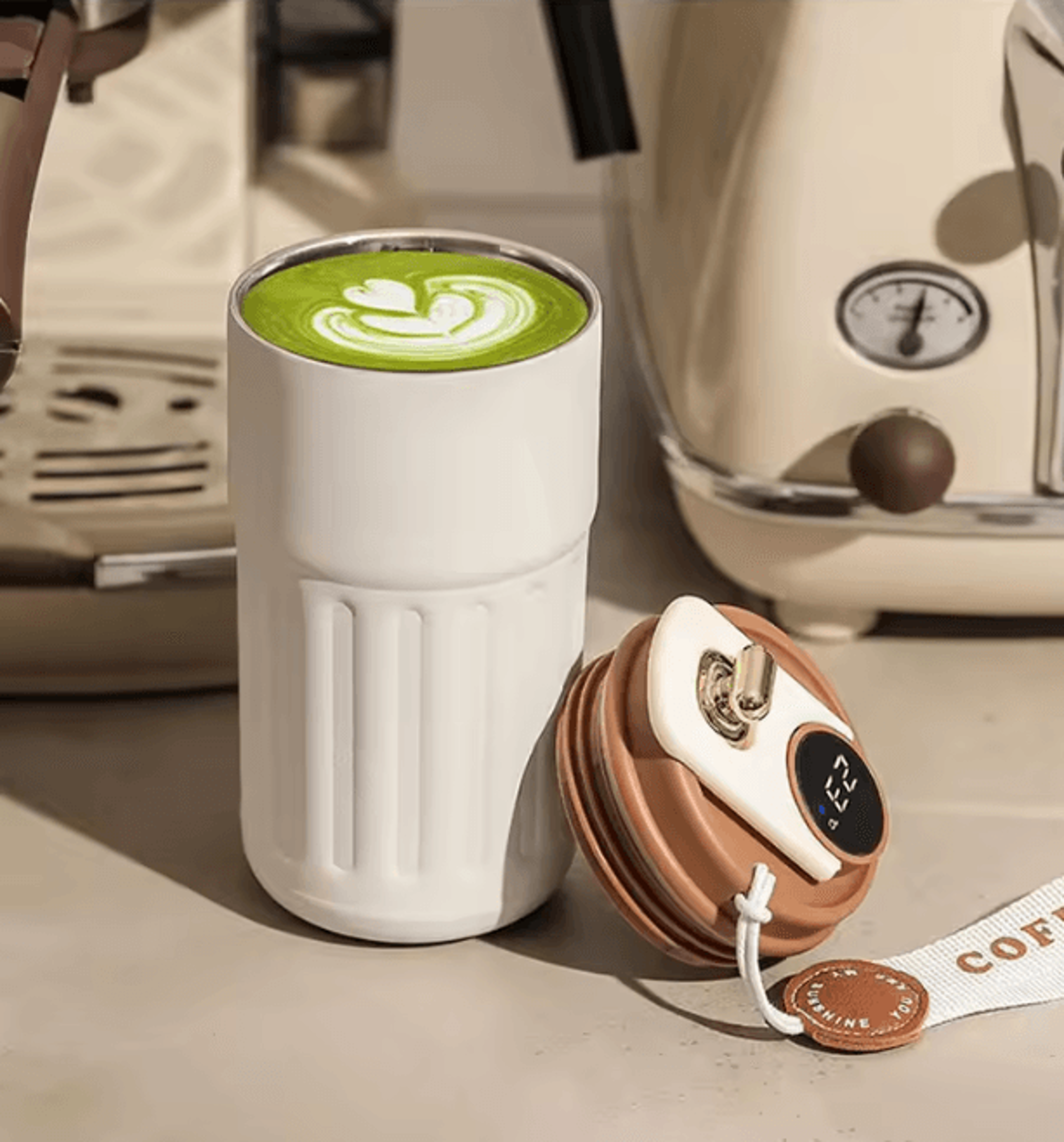 smart led temperature coffee cup – 316 stainless steel insulated travel mug
