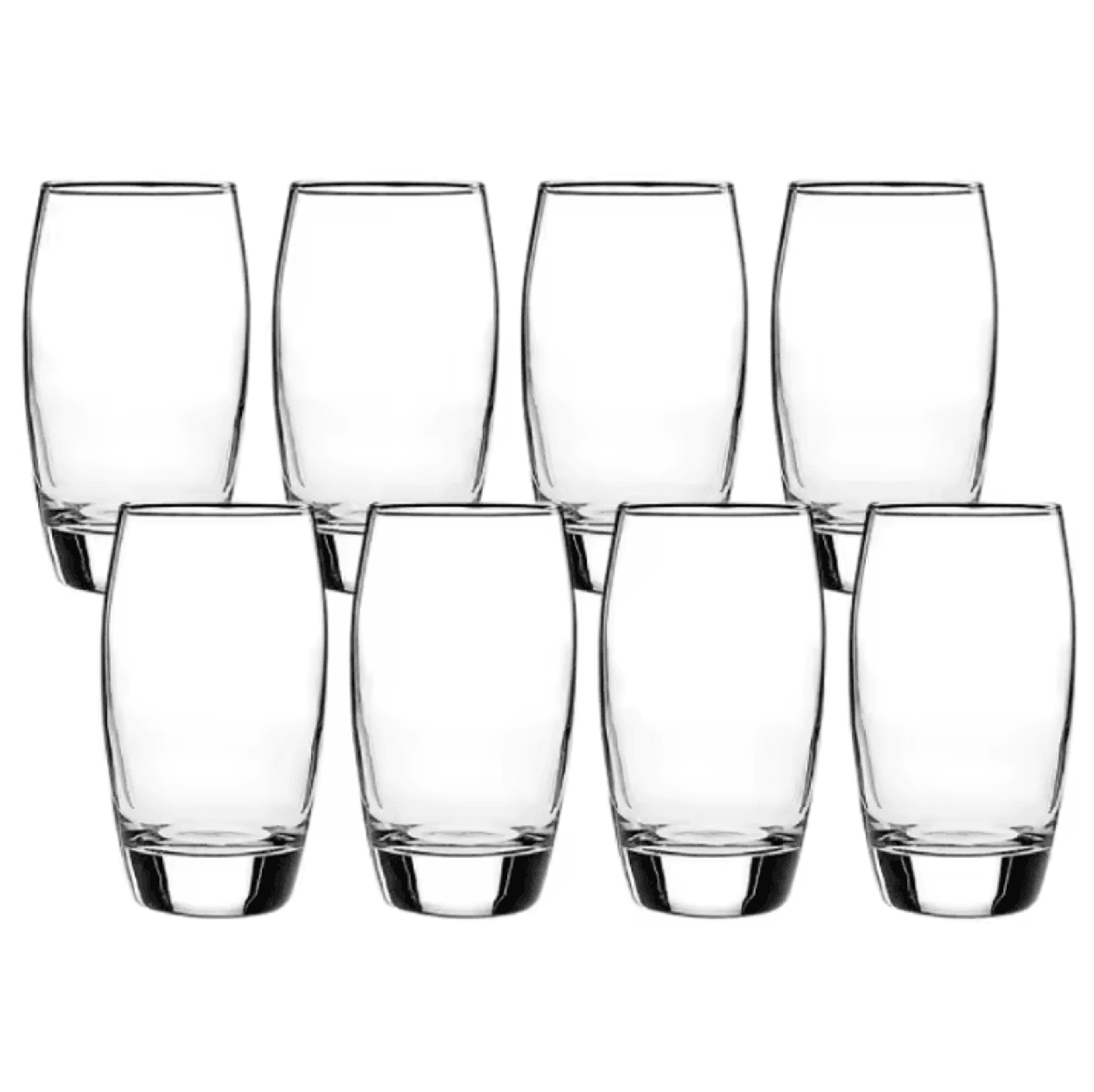 ellendale 8-piece heavy base drinking glass set – durable clear everyday & cocktail glassware