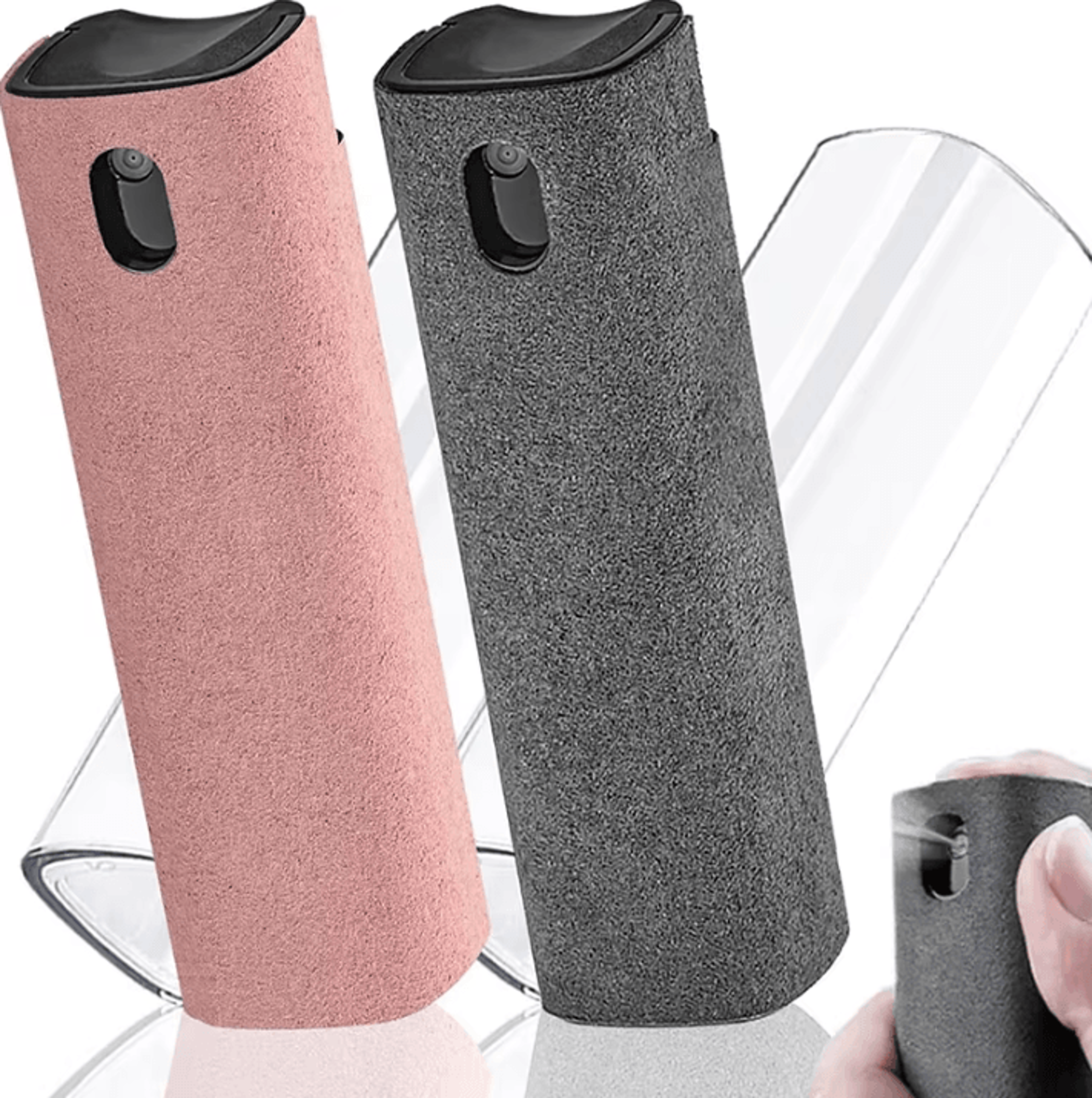 2-in-1 phone screen cleaner spray – portable microfiber cleaning kit for phones & tablets