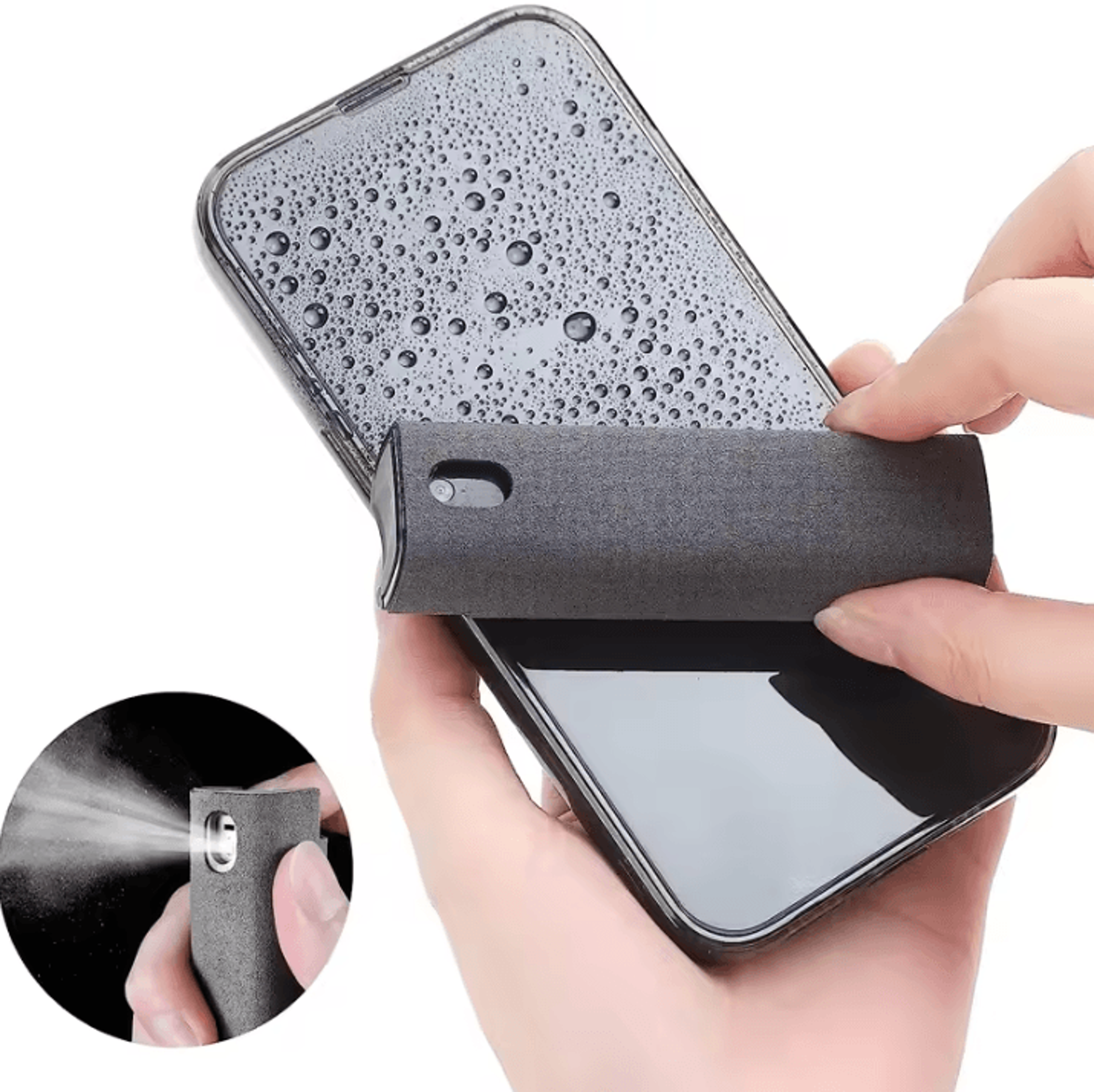 2-in-1 microfiber screen cleaner spray – portable phone & tablet cleaning kit