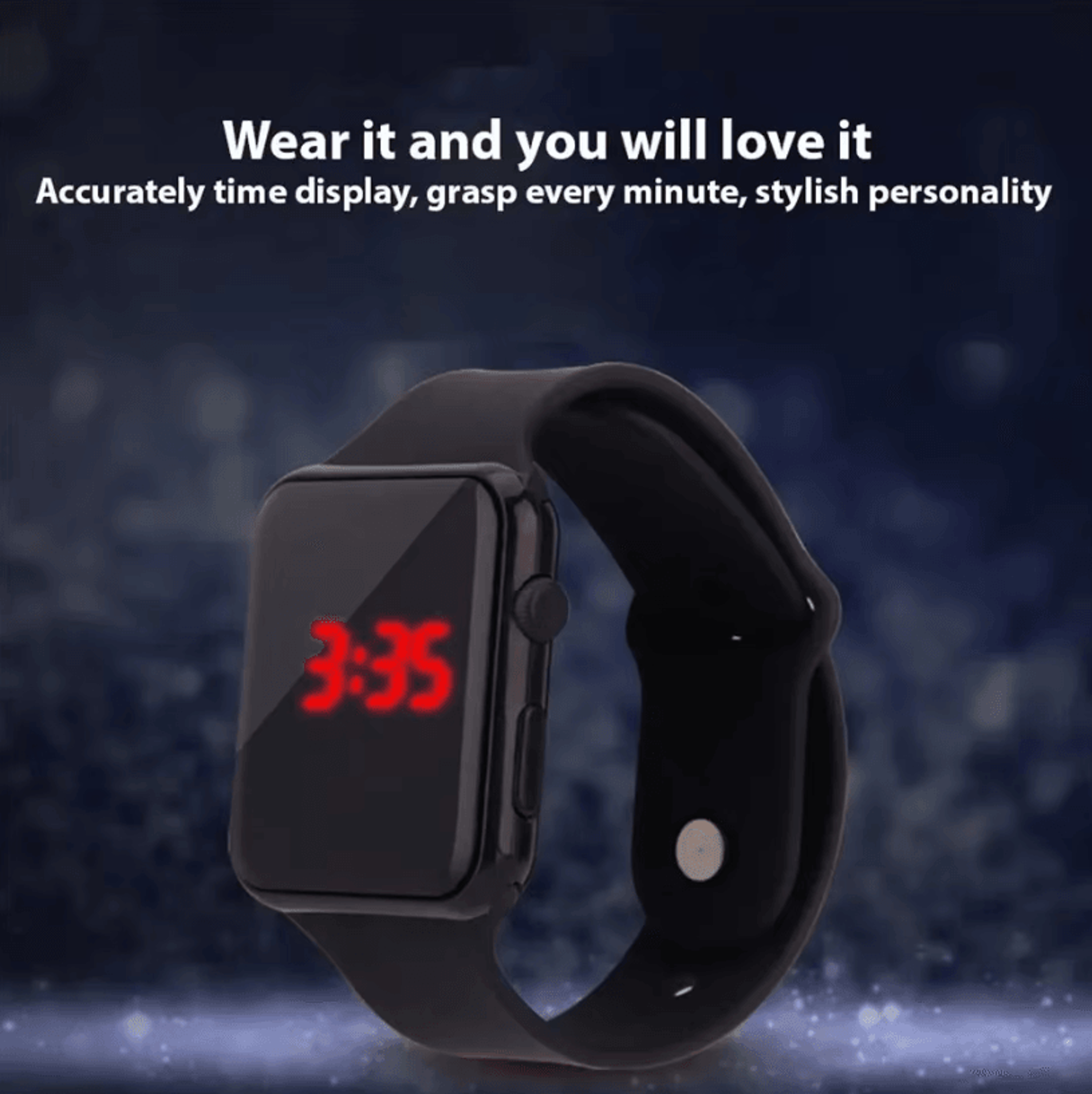 minimalist led digital watch – silicone sport wristwatch for men & women