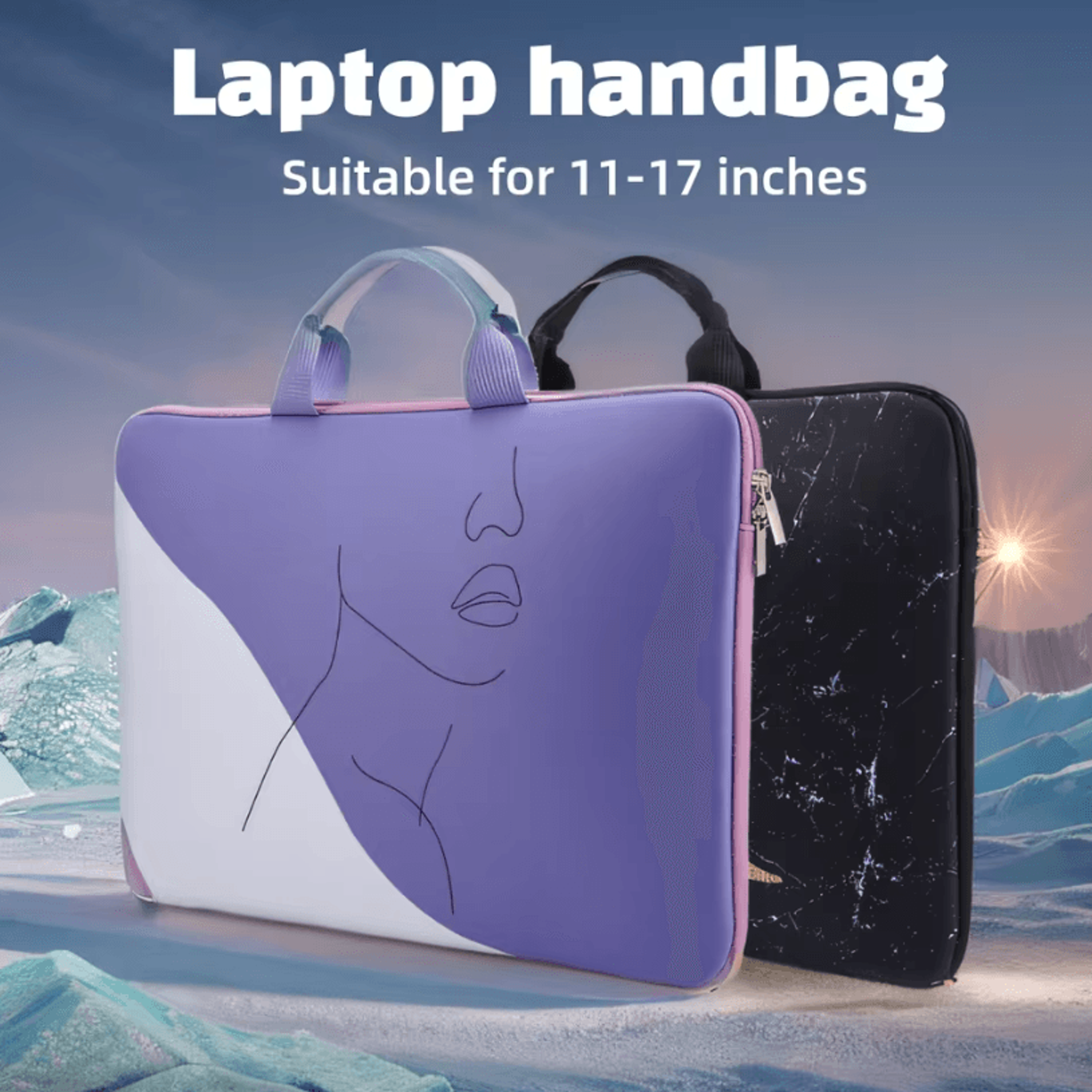 printed laptop sleeve bag – stylish protective handbag case for 11–17 inch laptops