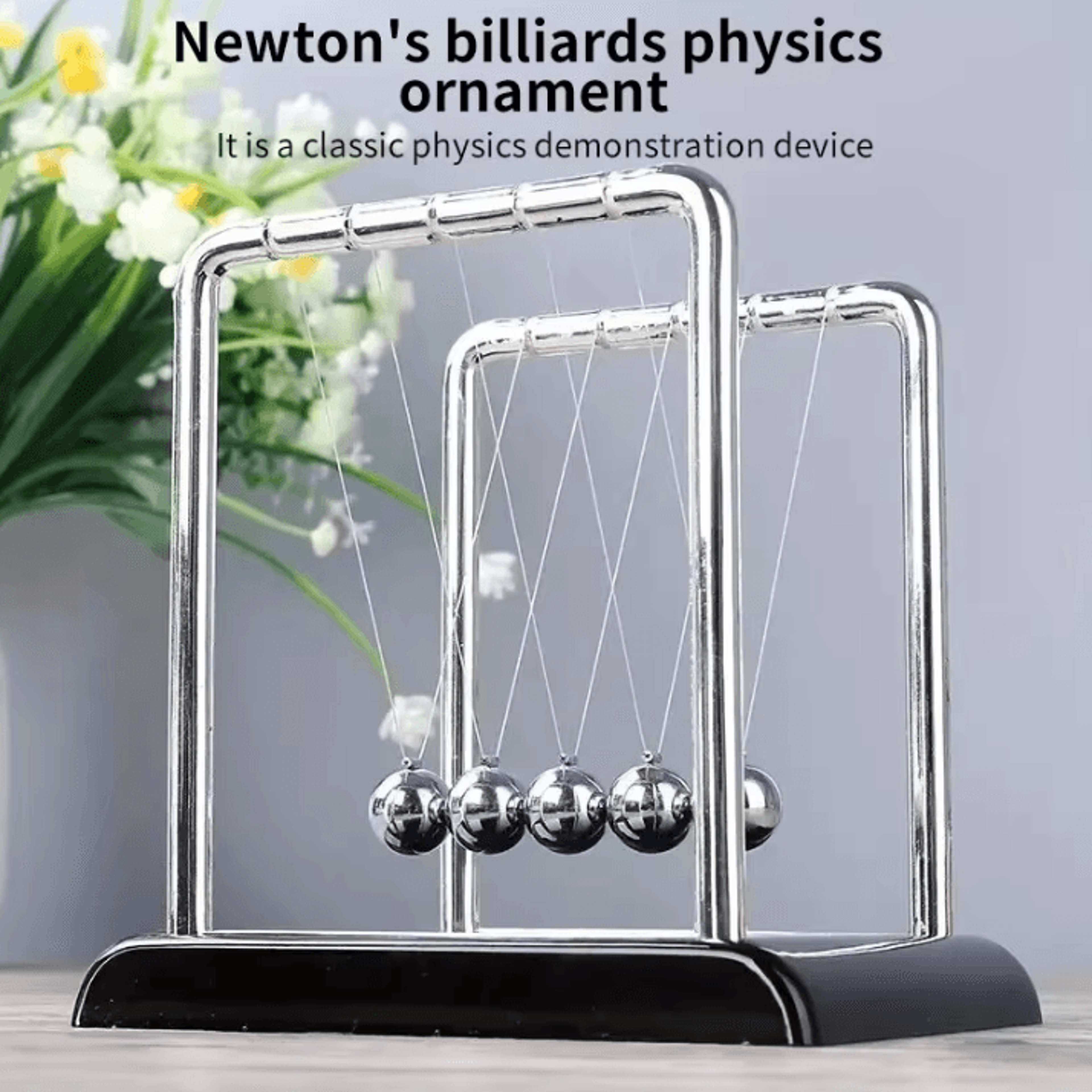 newtons cradle desk toy – kinetic steel balance balls physics pendulum decor