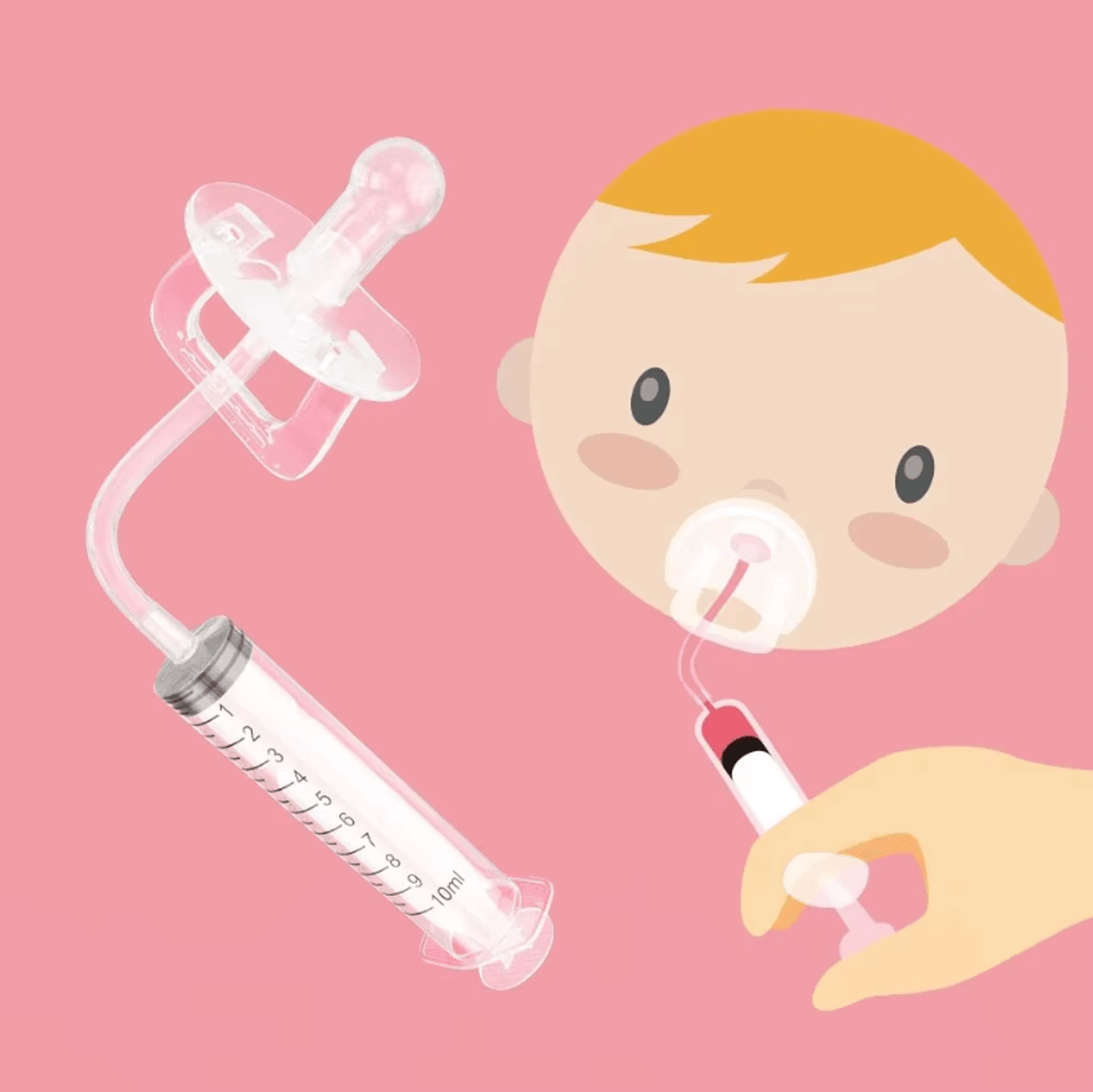 baby medicine dispenser pacifier with oral syringe 10ml liquid feeder for infants and toddlers