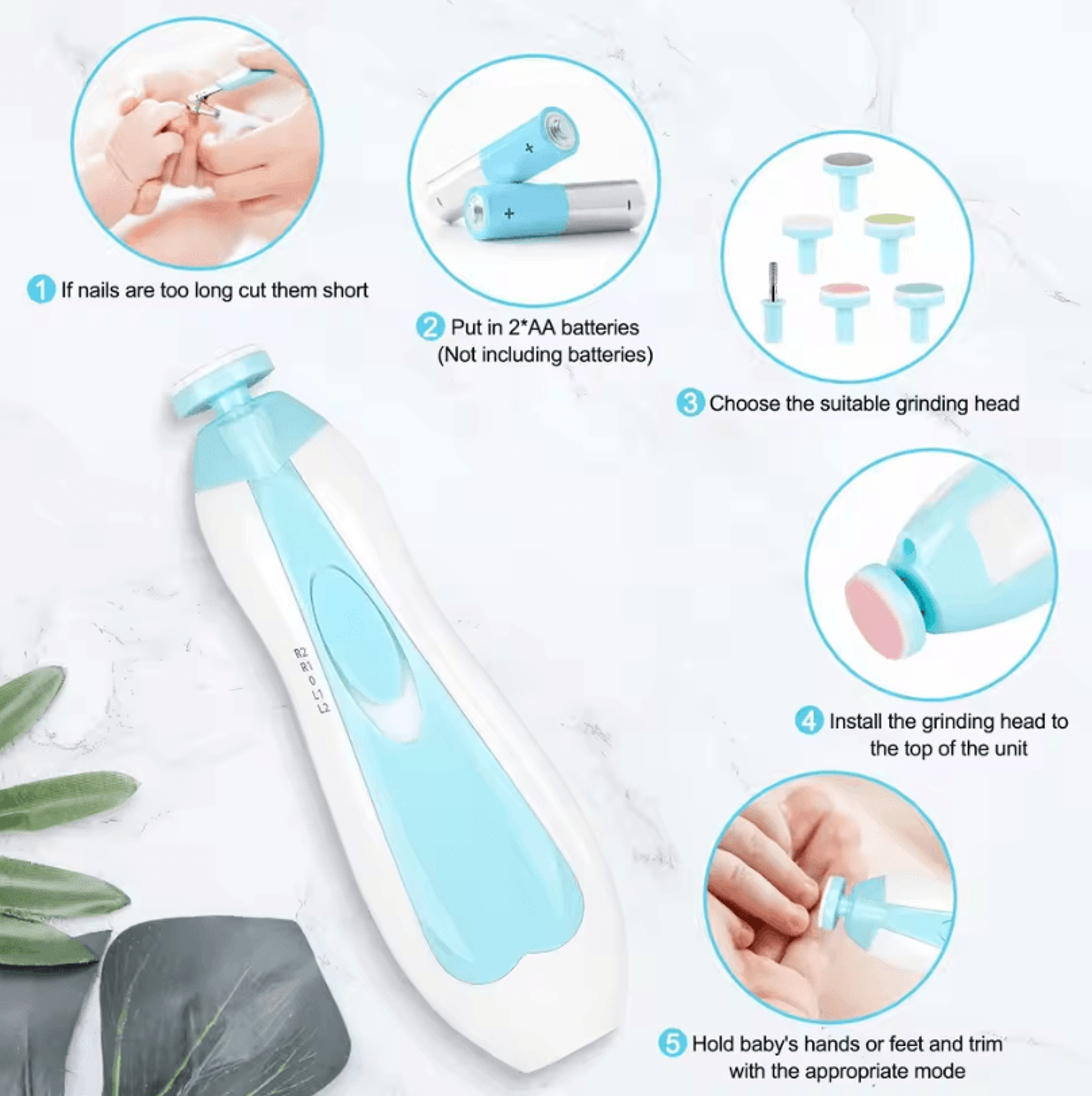 multifunction electric baby nail trimmer kit – safe & gentle nail care set