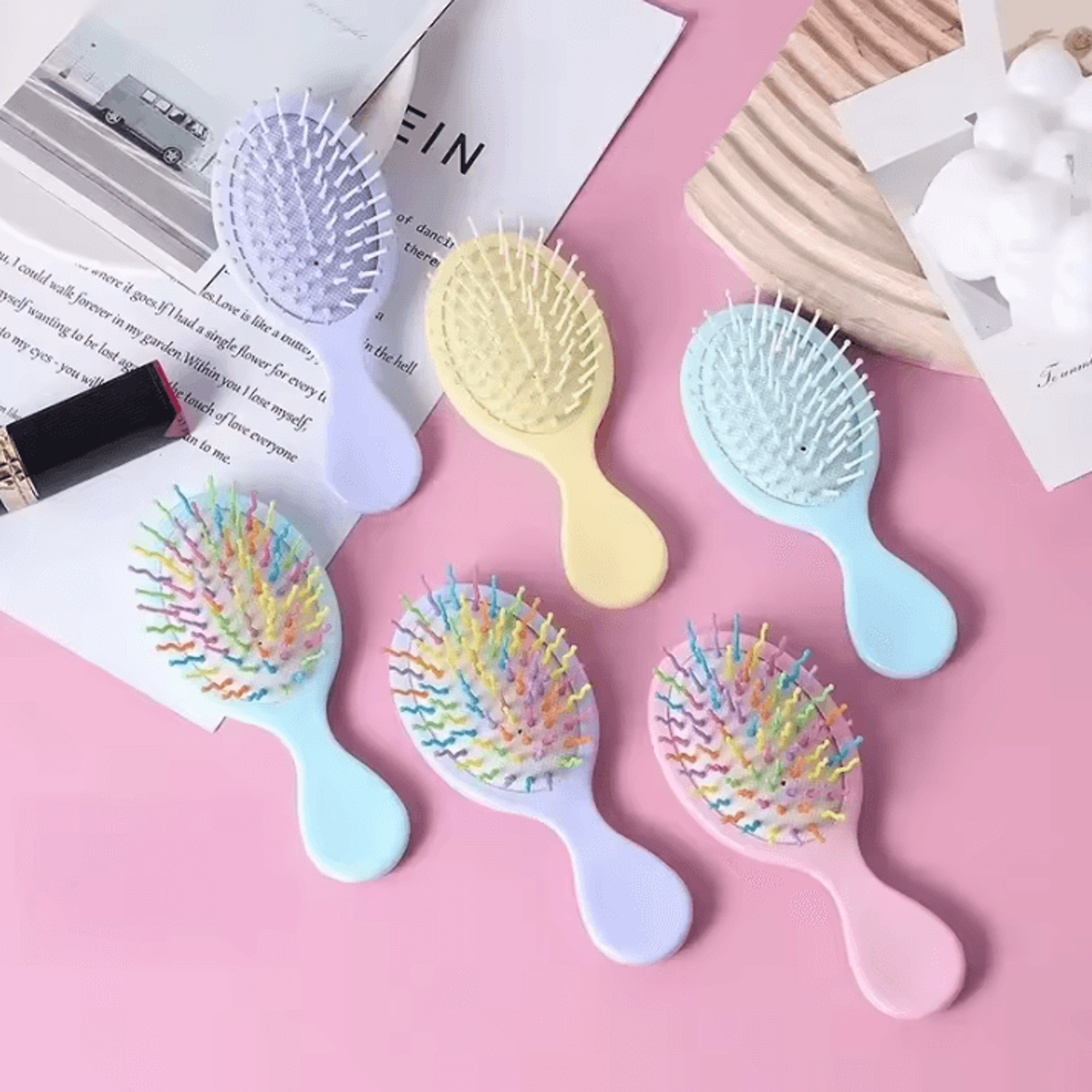 cute macaron air cushion hair comb for kids gentle detangling & scalp care