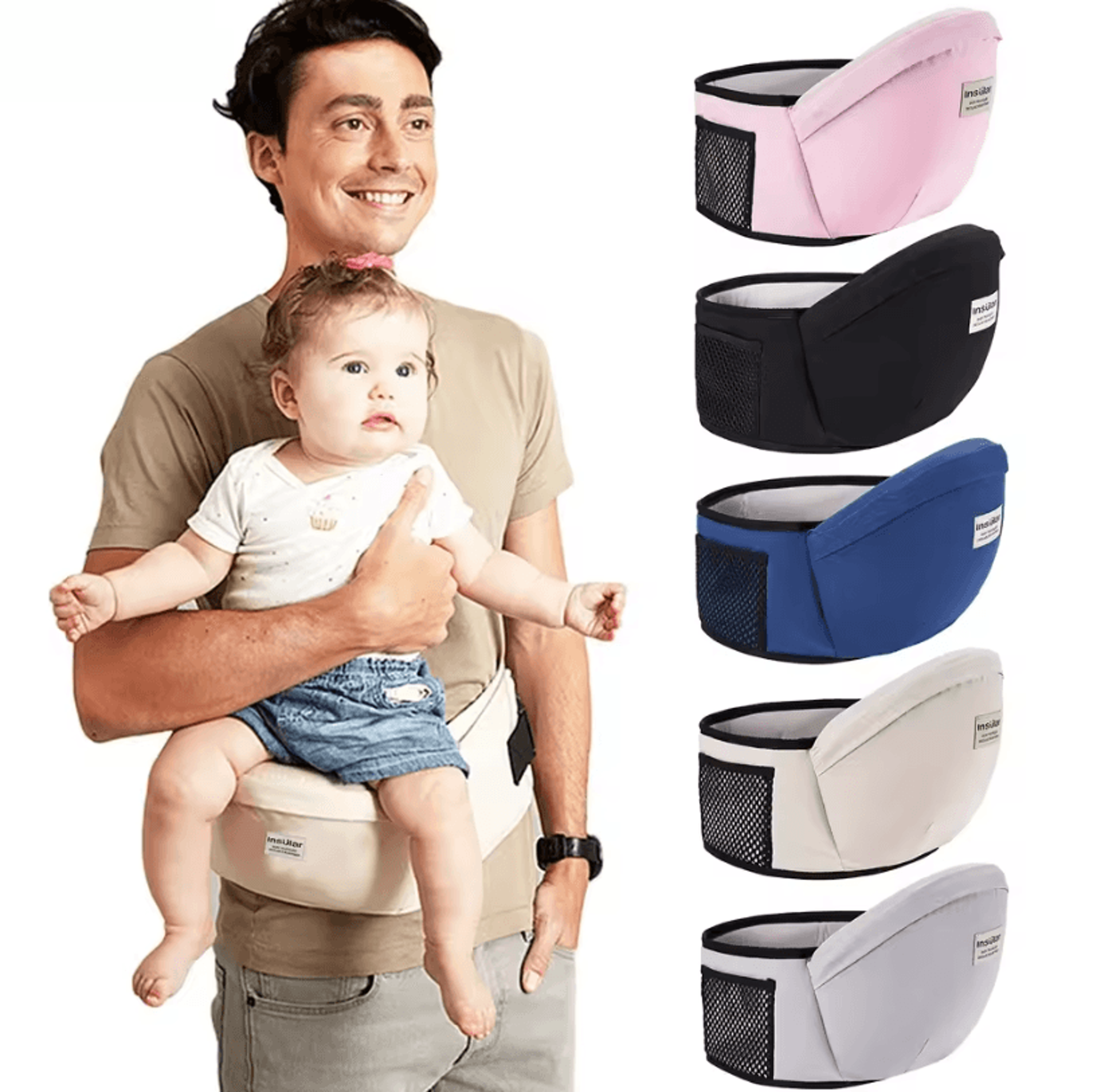 ergonomic baby hip seat carrier with adjustable waist support