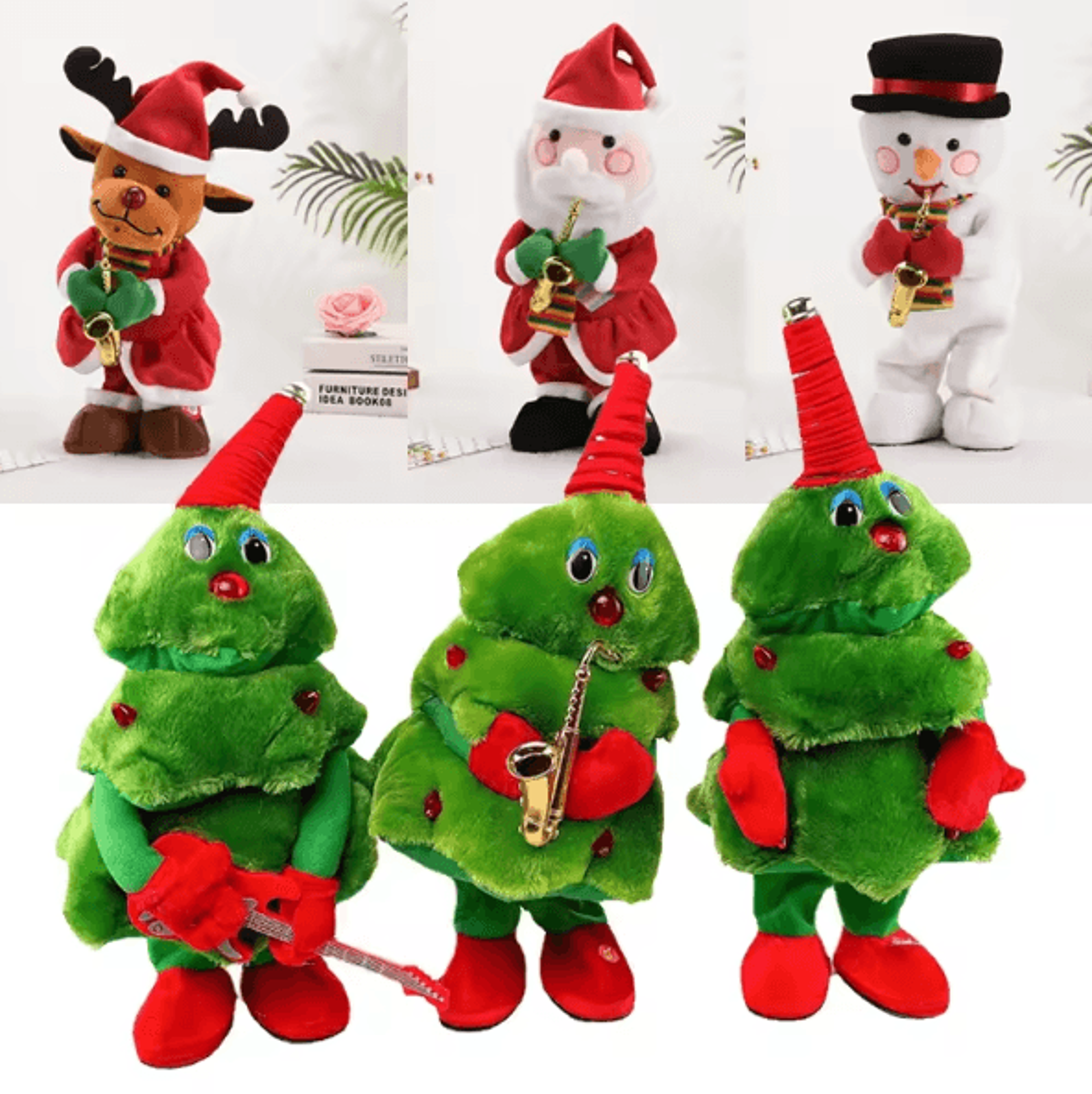 animated dancing christmas tree plush toy with music & lights