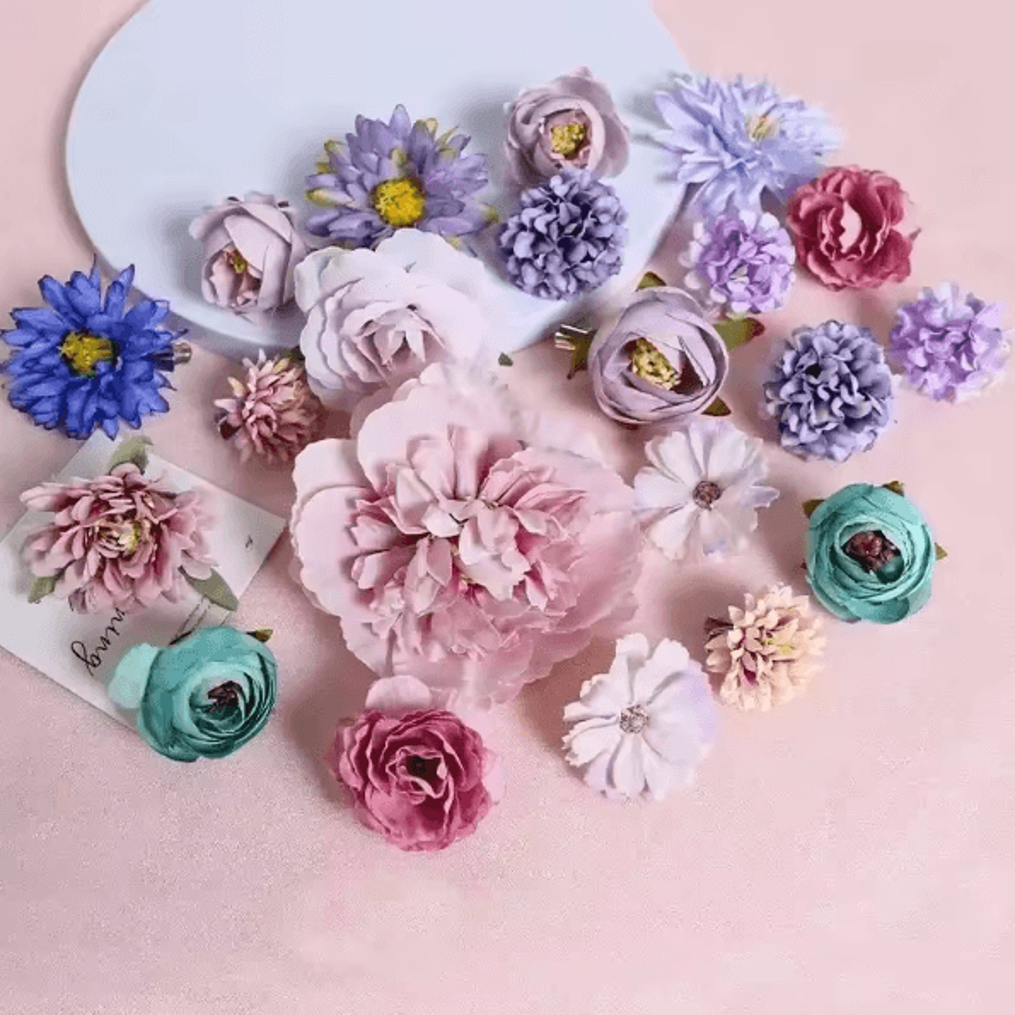 mixed artificial silk rose flower set for diy bouquets & decor