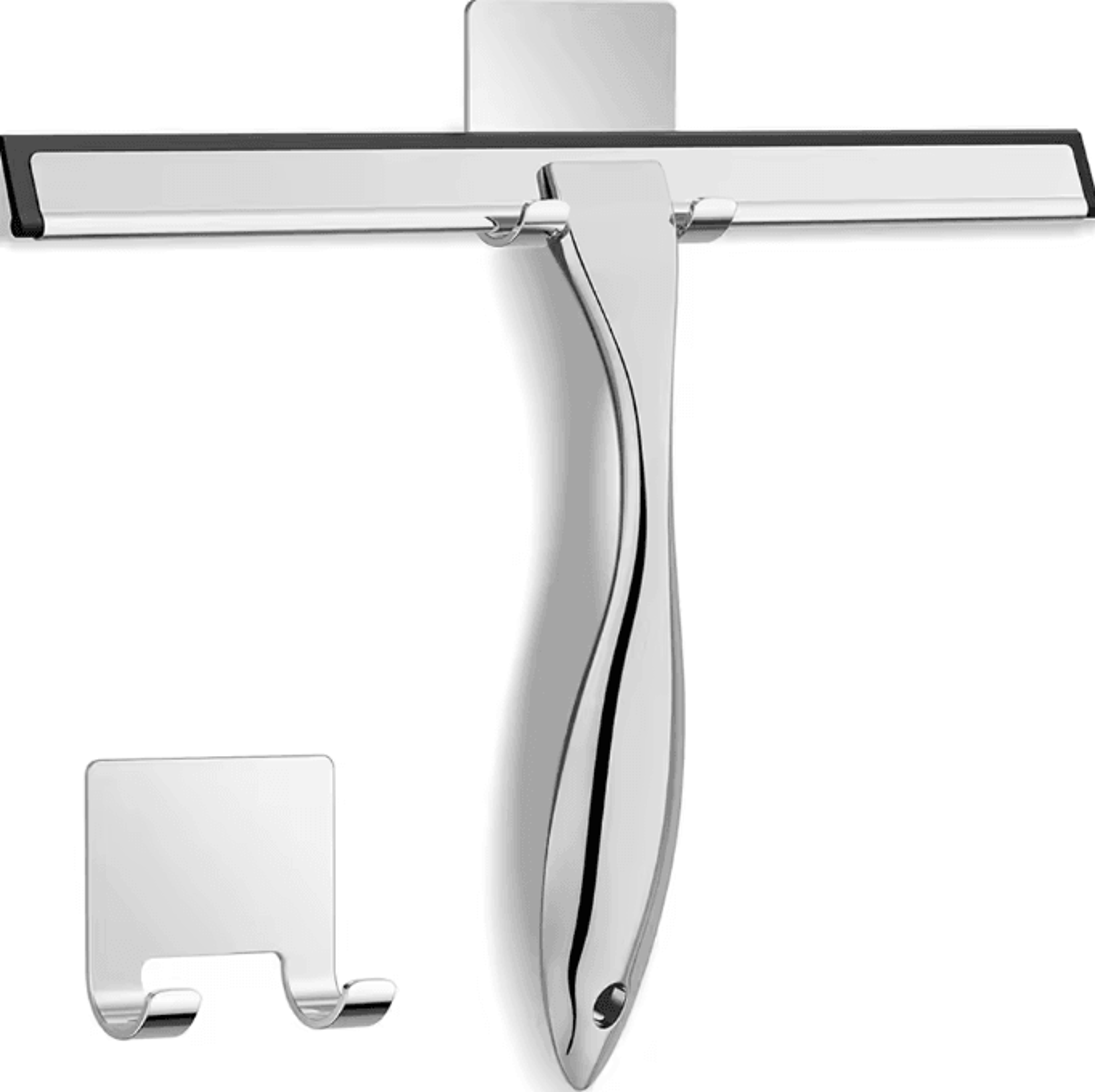stainless steel shower squeegee with hook – streak-free glass & mirror cleaning tool