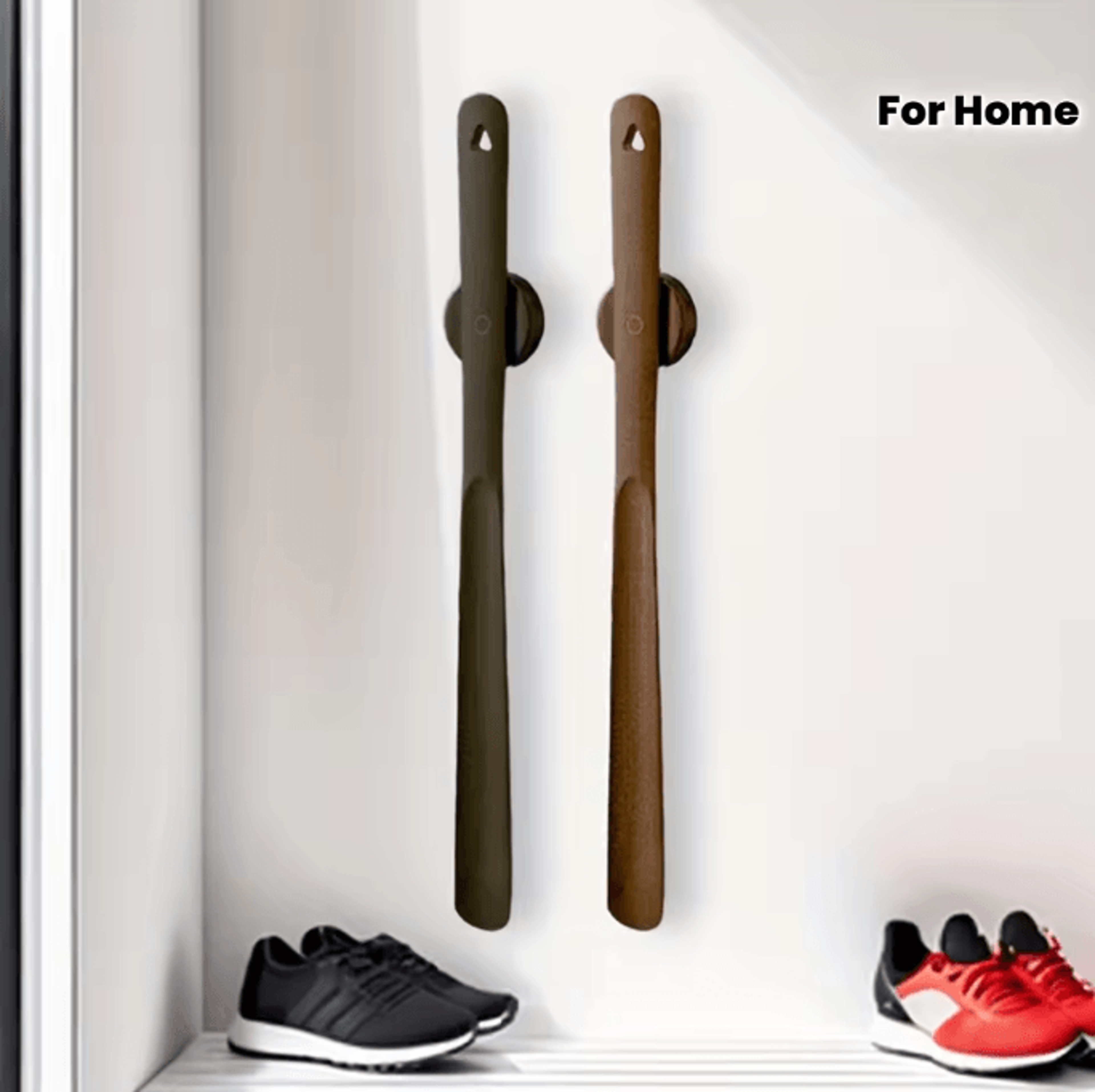 19.7 inches wooden magnetic shoe horn – extra long handle easy wear shoe helper