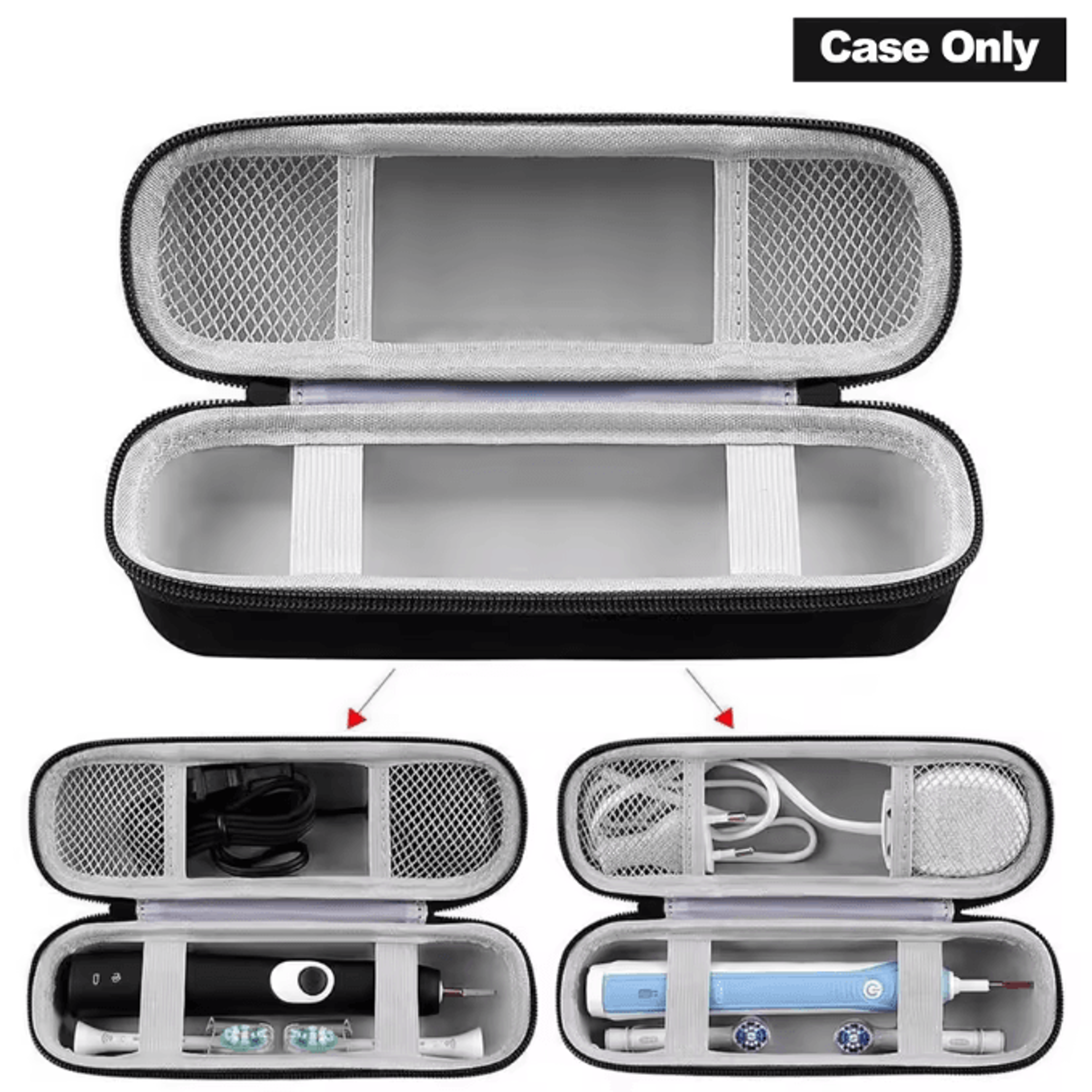 portable eva electric toothbrush travel case – hard shell protective storage organizer