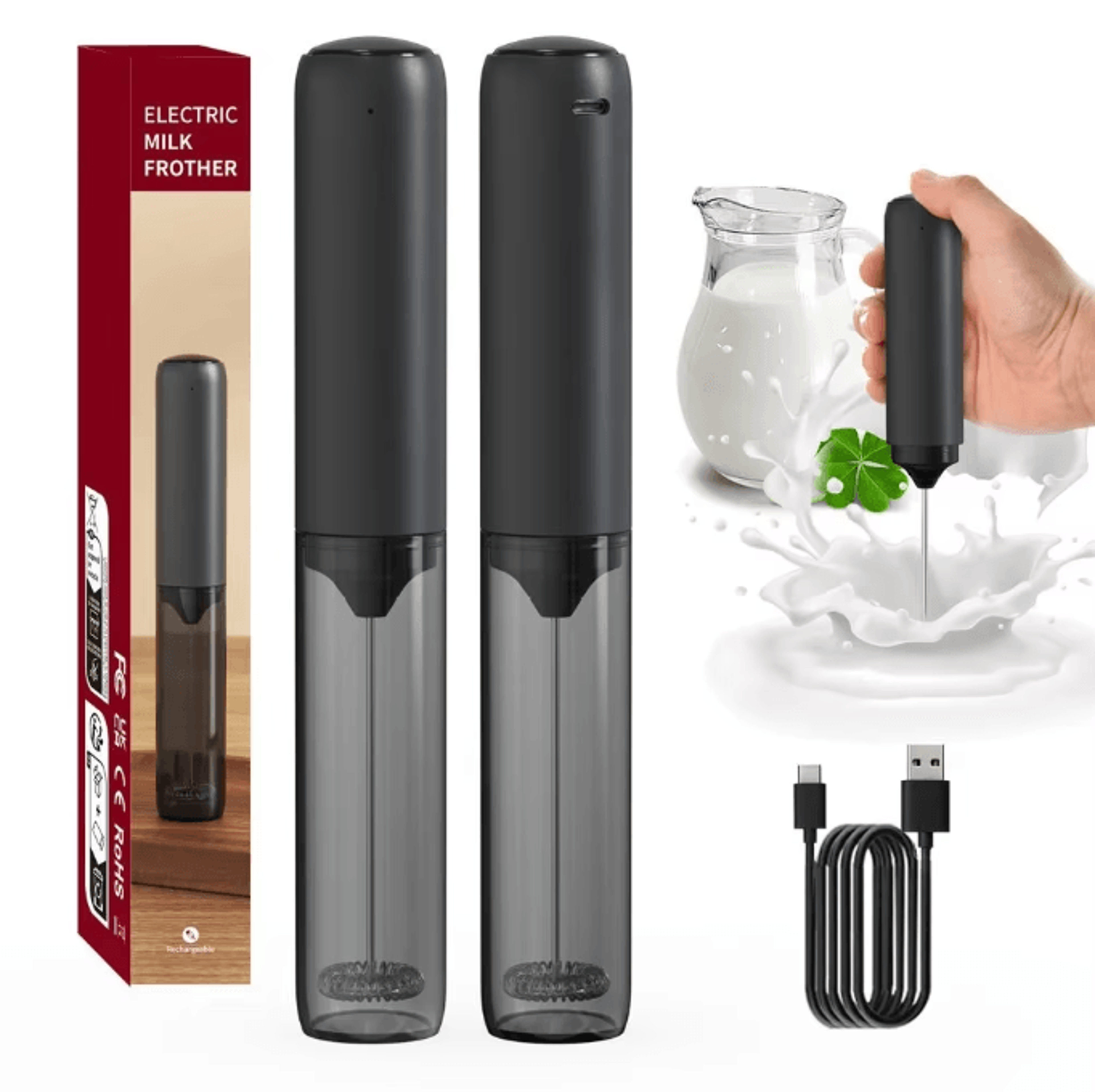 frothpro smart usb-c electric milk frother with silent whisk technology