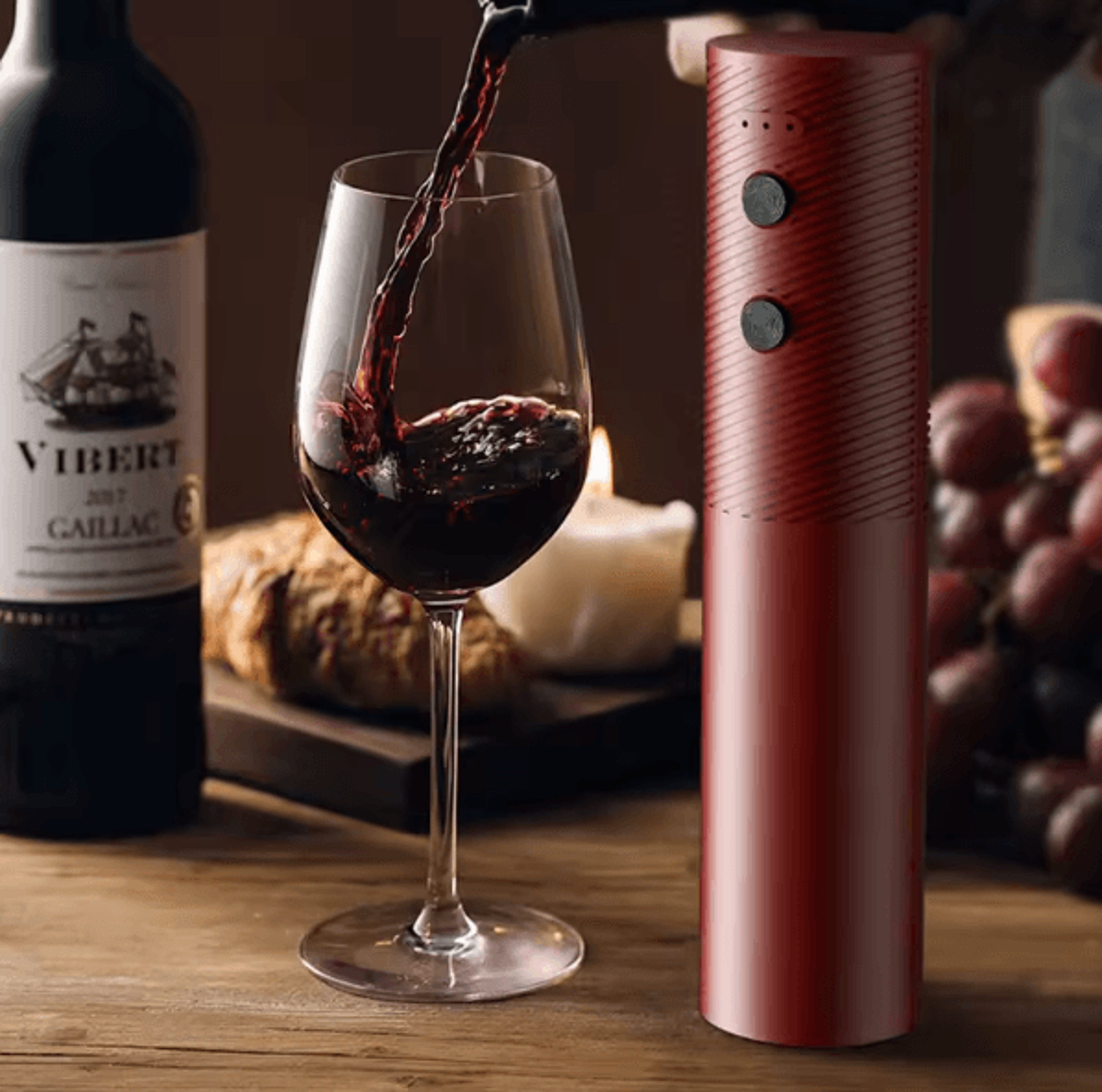 vinoease rechargeable electric wine opener with one-touch cork removal