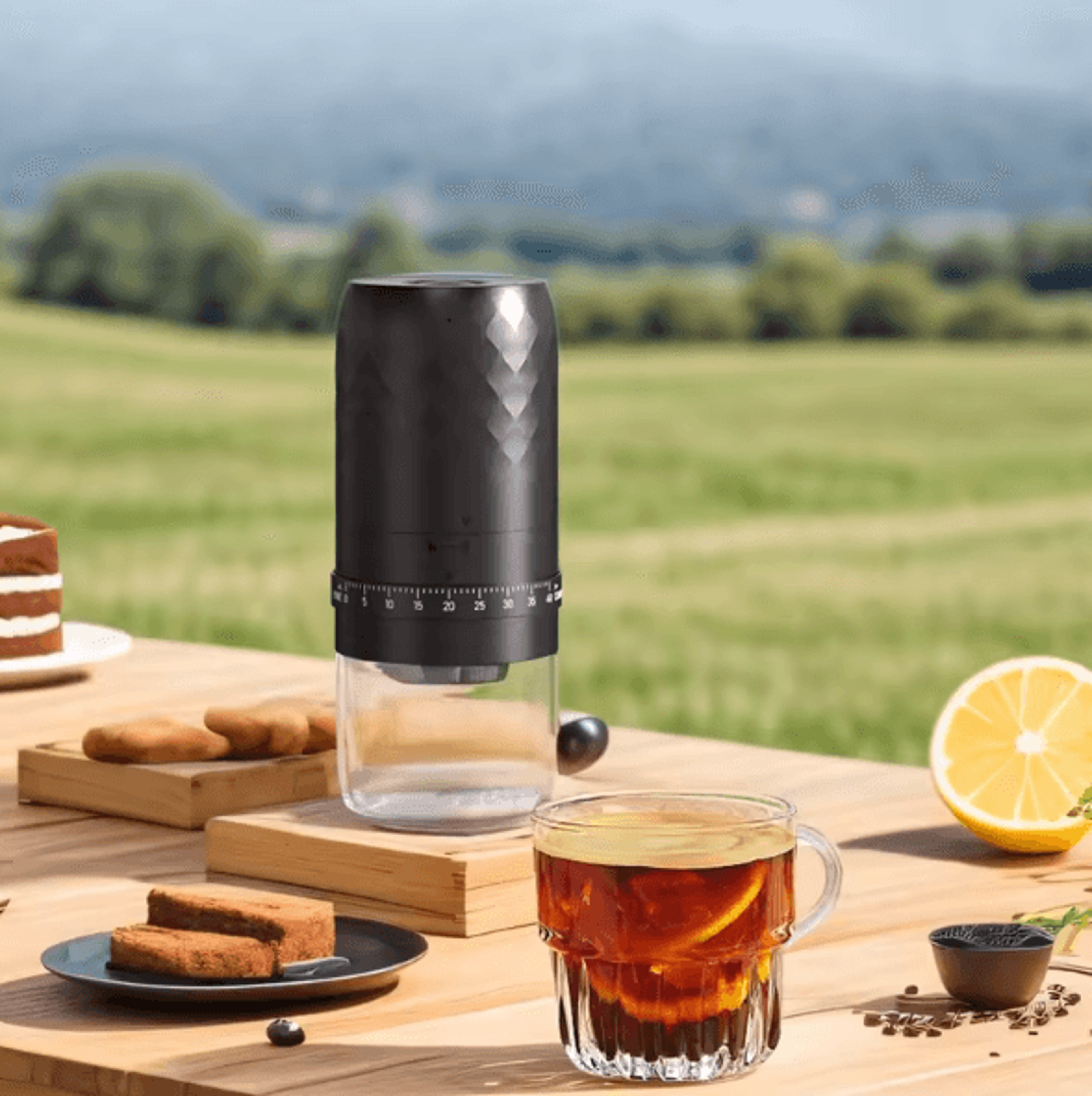 grindgo pro usb rechargeable electric coffee grinder with ceramic burr core