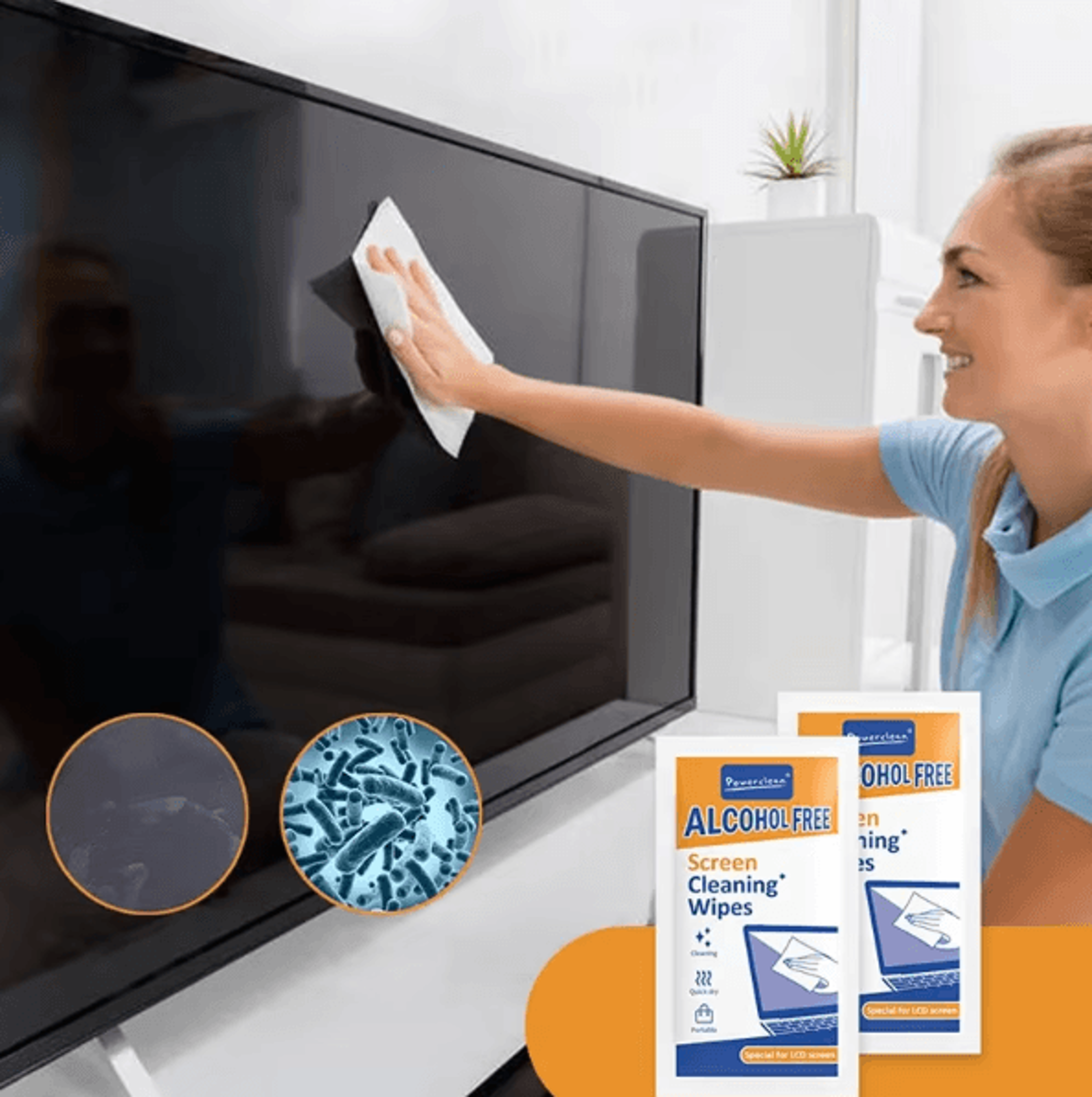 crystalclean 40-pack screen cleaning wipes kit for phones, laptops & more