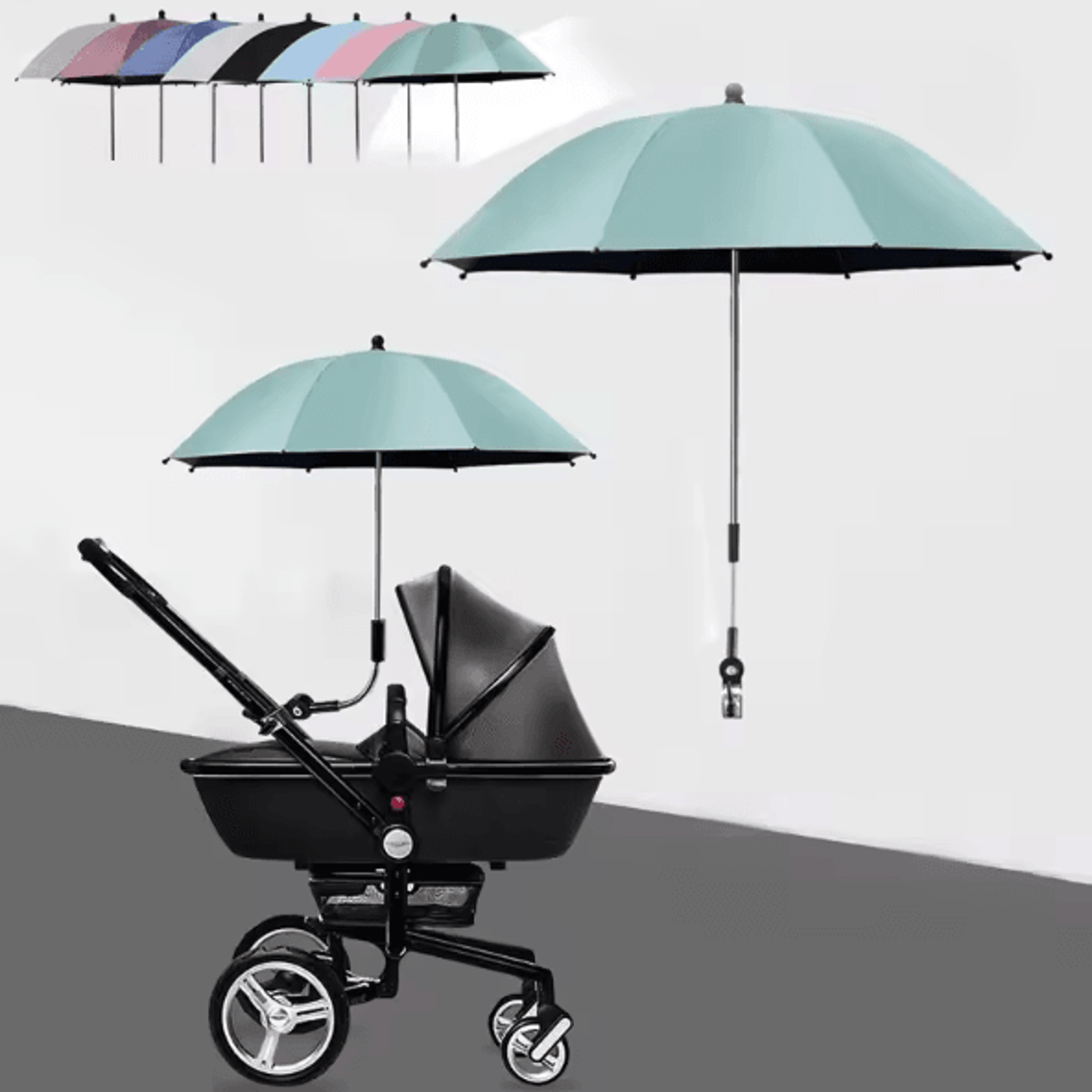 sunguard universal baby stroller umbrella with clamp & uv protection