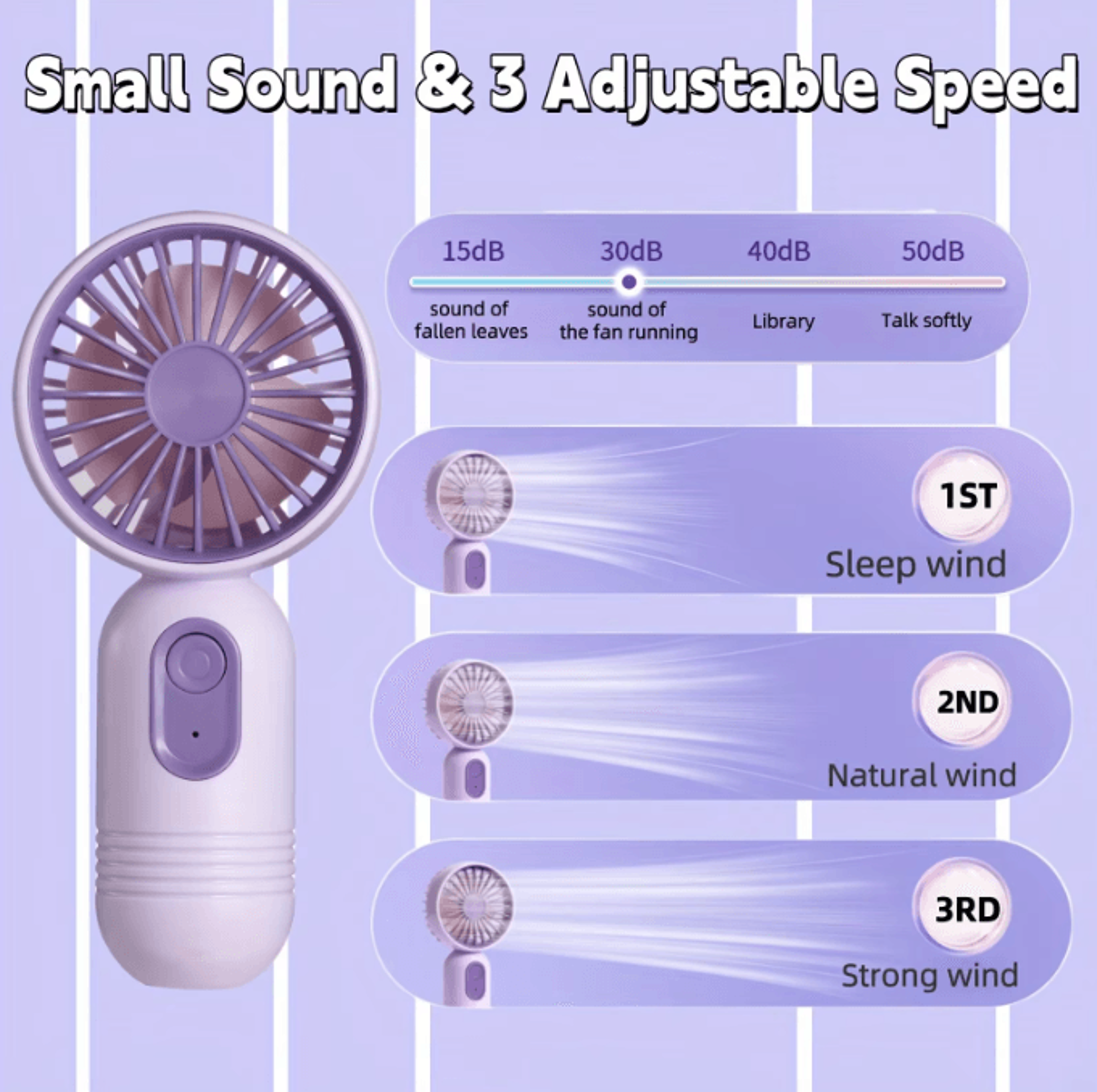 coolbreeze usb rechargeable mini handheld fan 3 speed portable cooling fan for travel office outdoor use