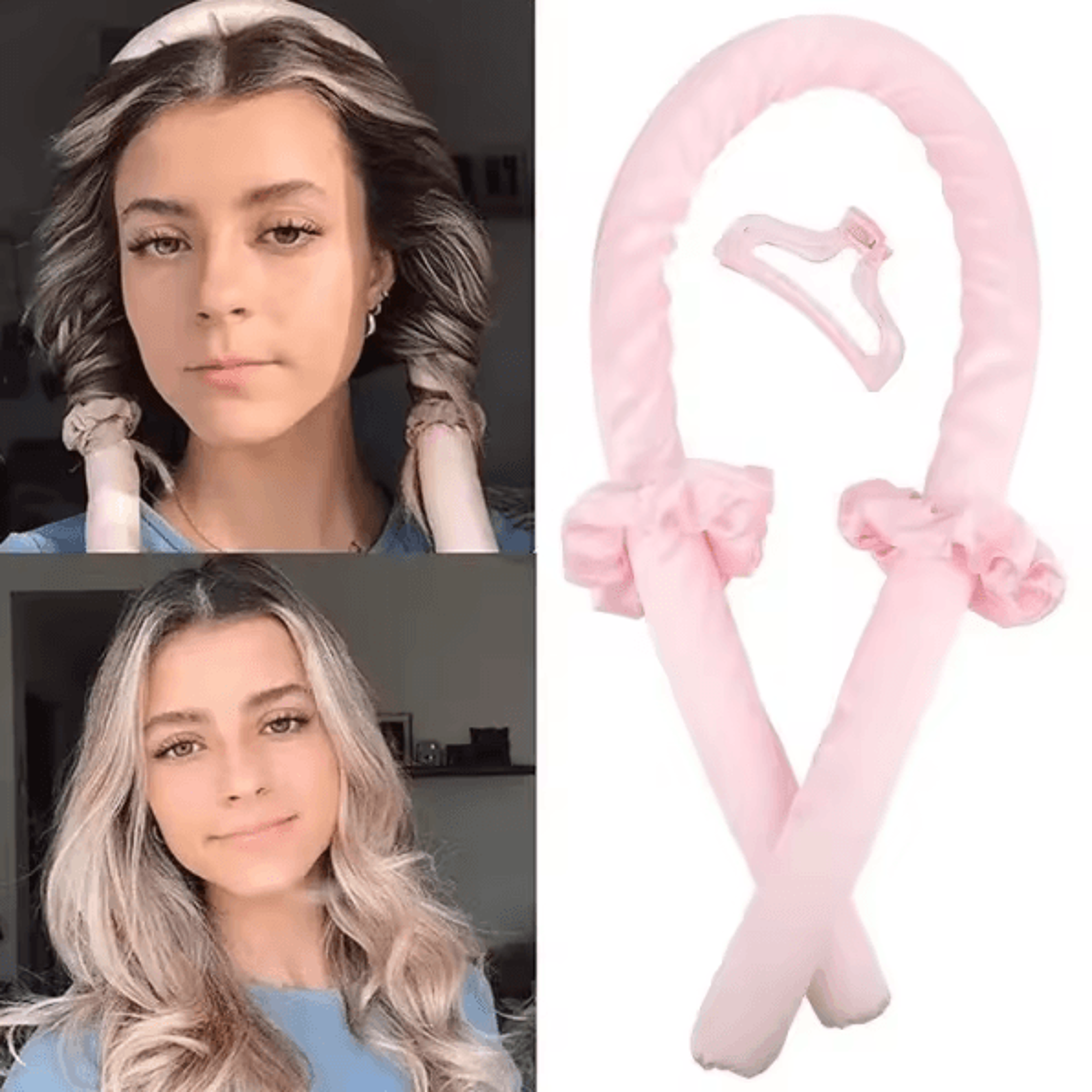 silkwave heatless curling rod headband set soft hair curlers no heat styling ribbon for overnight natural curls women