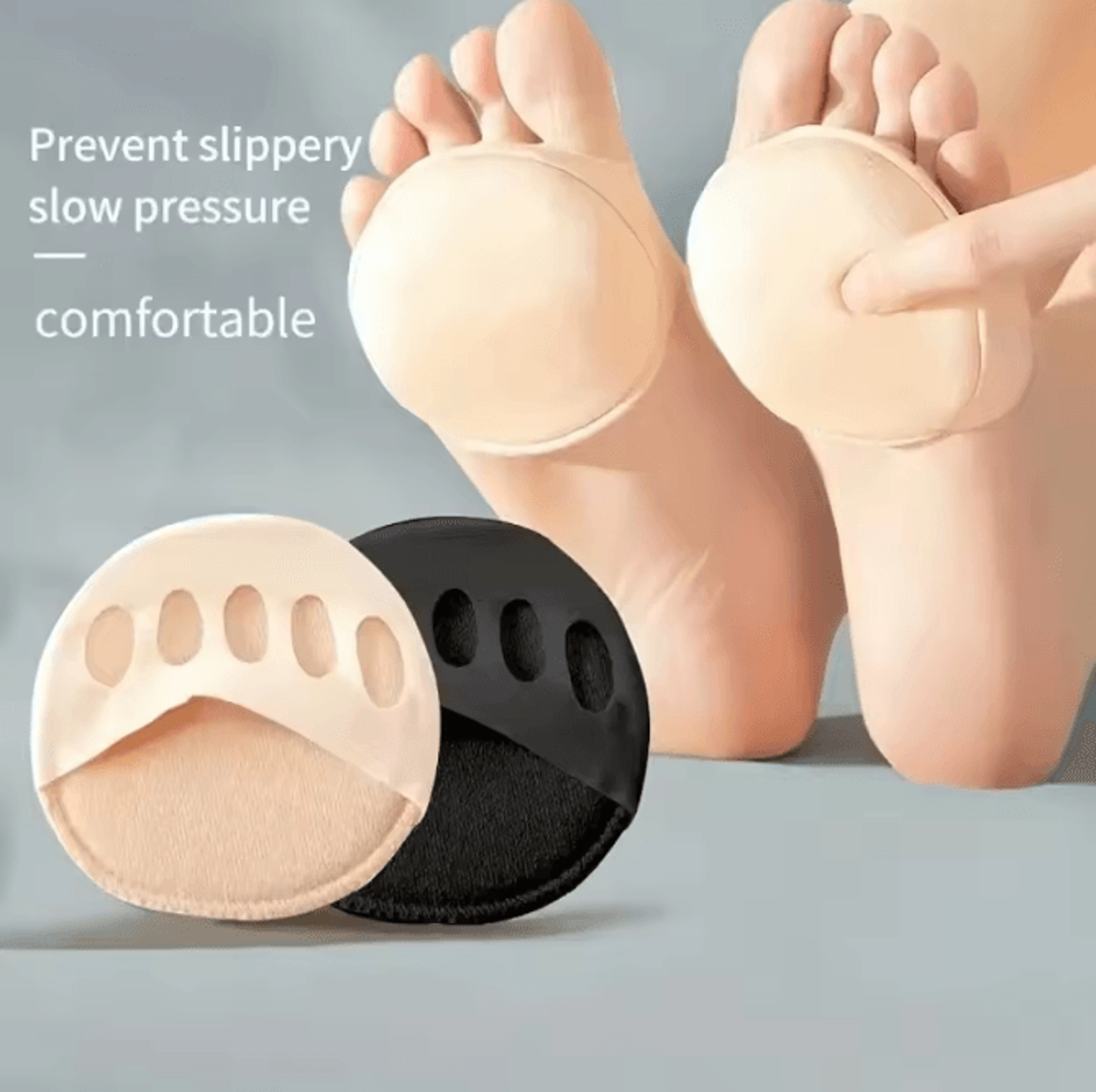 comfortstep 4-piece soft sole pads cushion anti-slip shoe inserts for heels, flats & everyday comfort