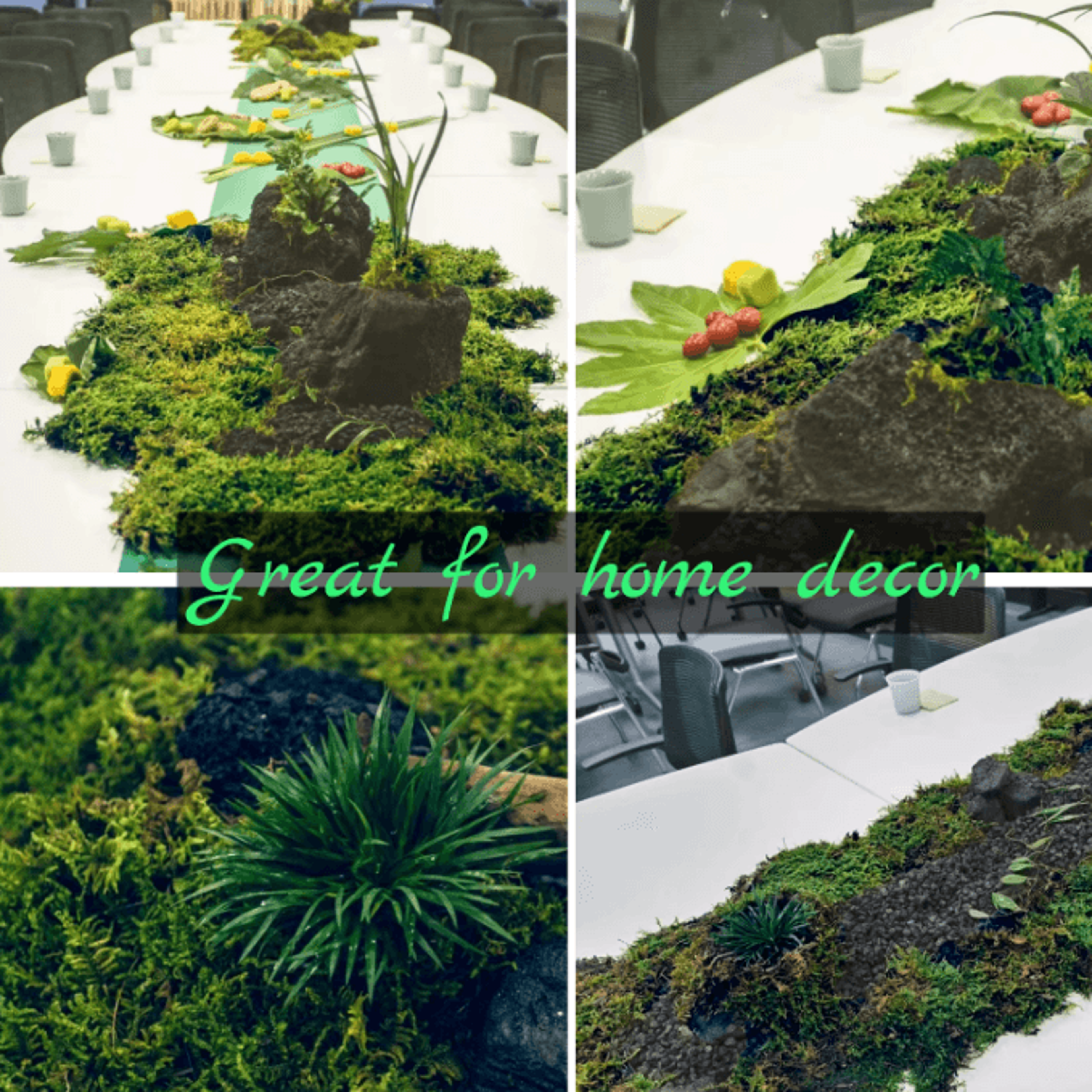 artificial green moss for potted plants – realistic decorative moss for crafts, orchid pots & diy decor