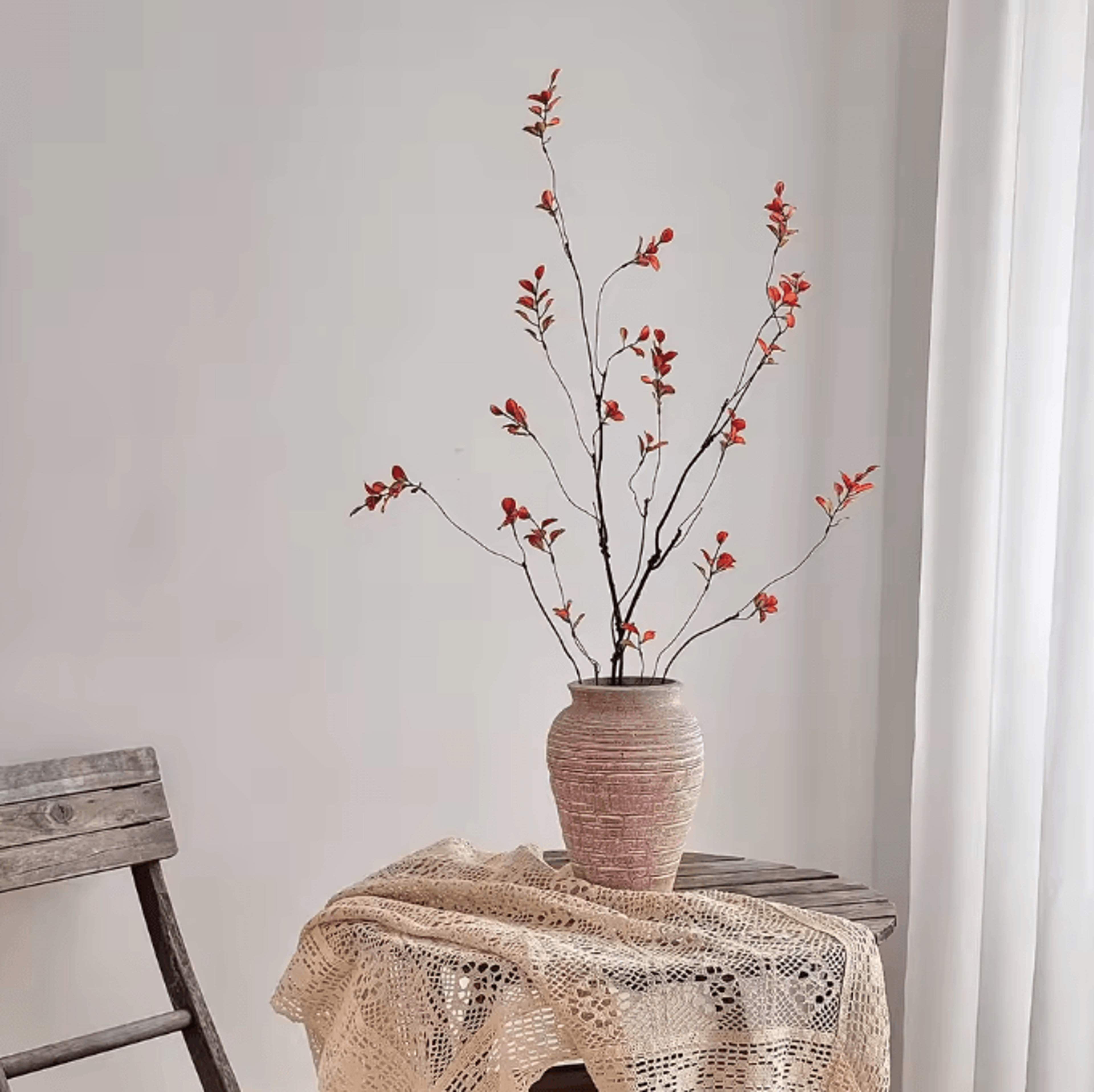 artificial autumn branches chinese style faux plant elegant vase display decor for home hotel styling
