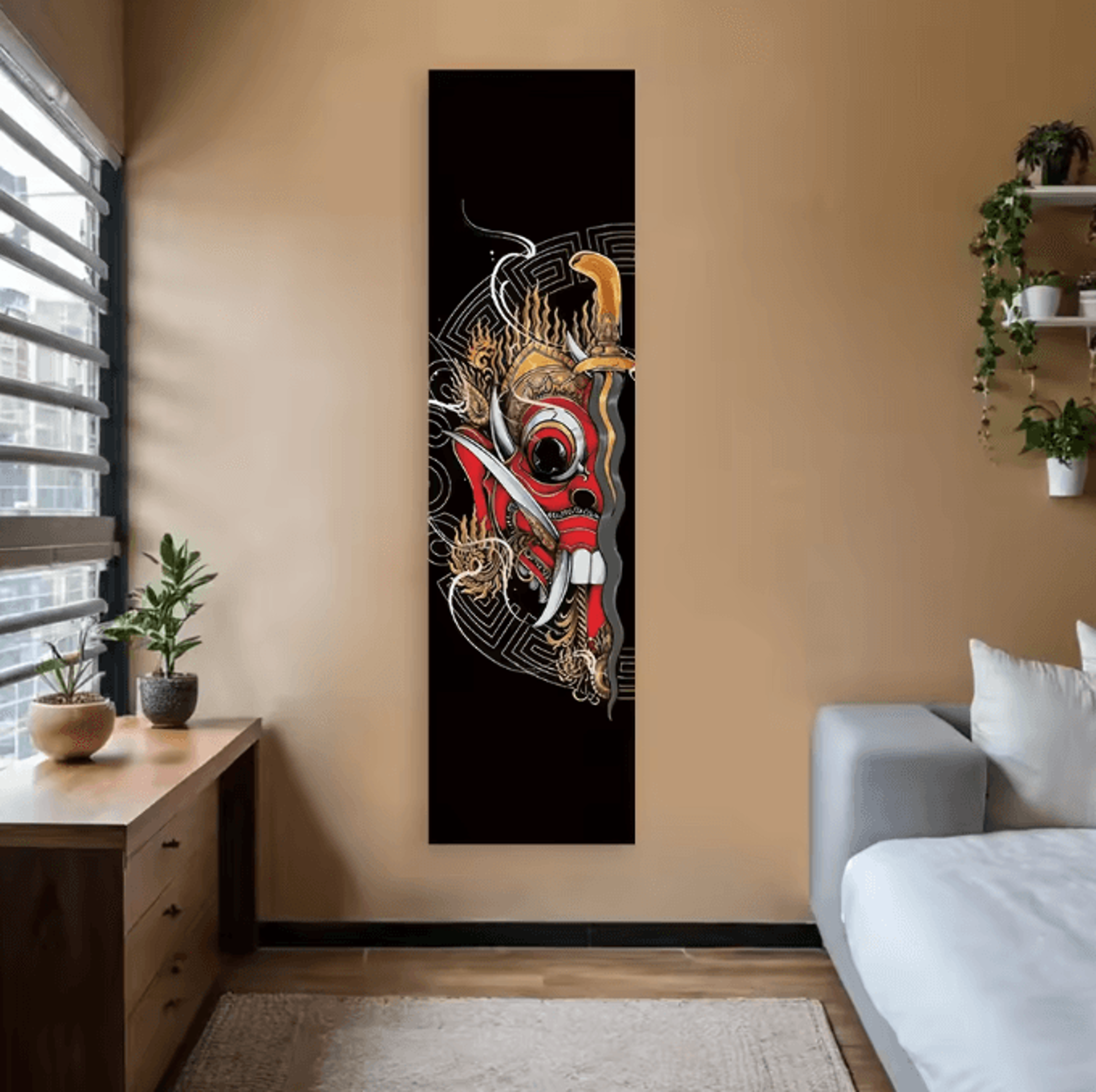 japanese wave tapestry red sun wall hanging aesthetic ocean landscape decor for bedroom living room
