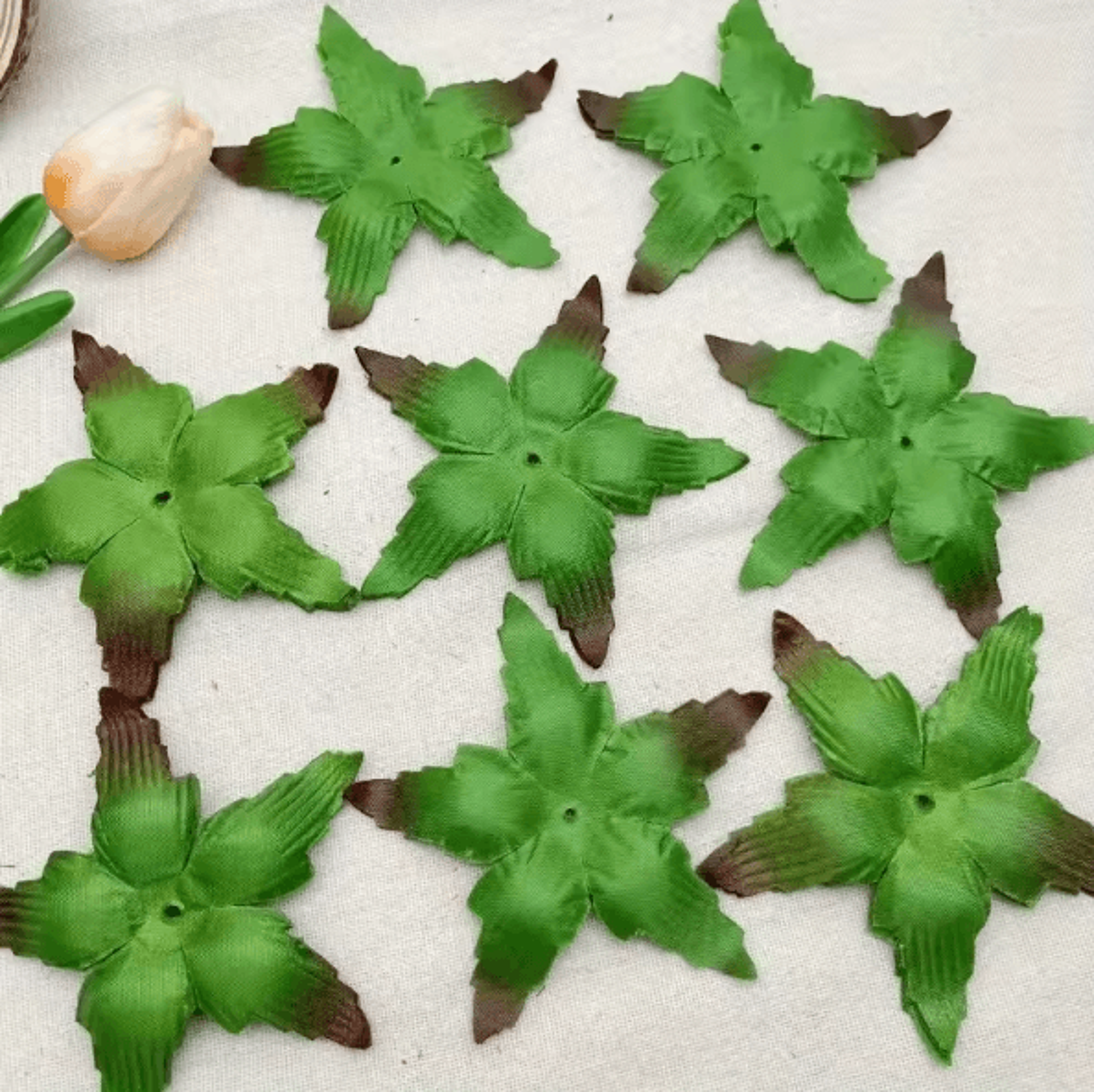 50/100pcs artificial rose leaves realistic greenery diy bouquet accessories for home party decoration
