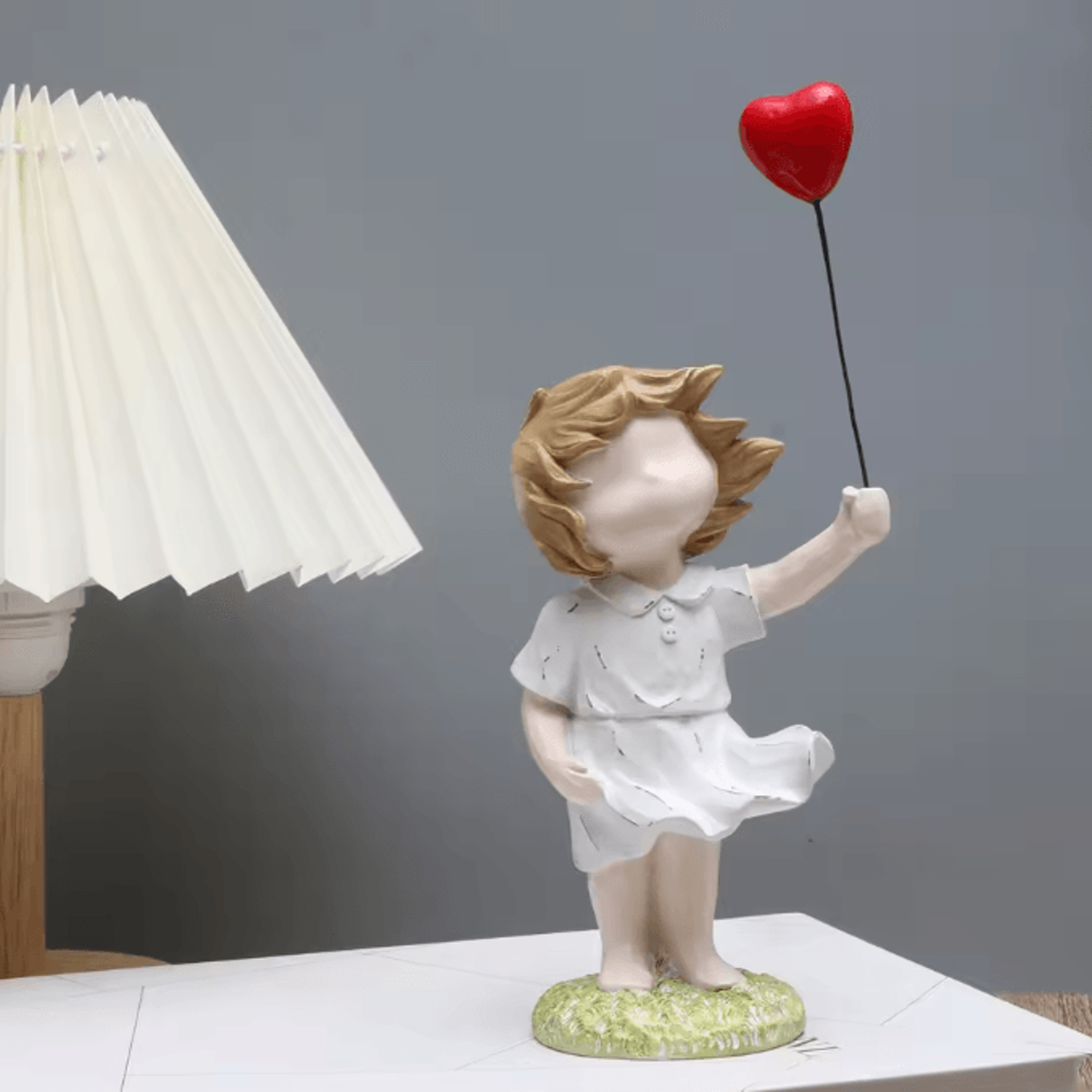 artmuse banksy-inspired balloon girl resin ornament for modern home decor & statement interiors