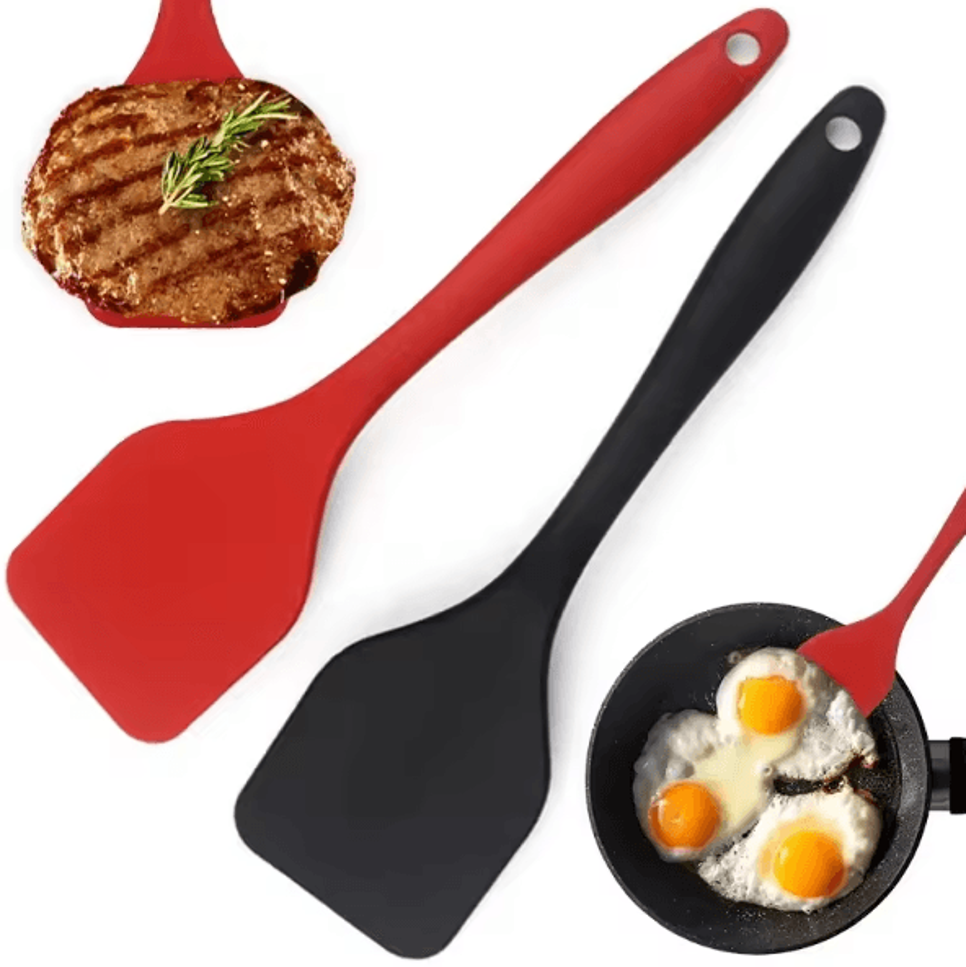dense silicone cooking spatula – heat resistant non-stick fish & omelette turner