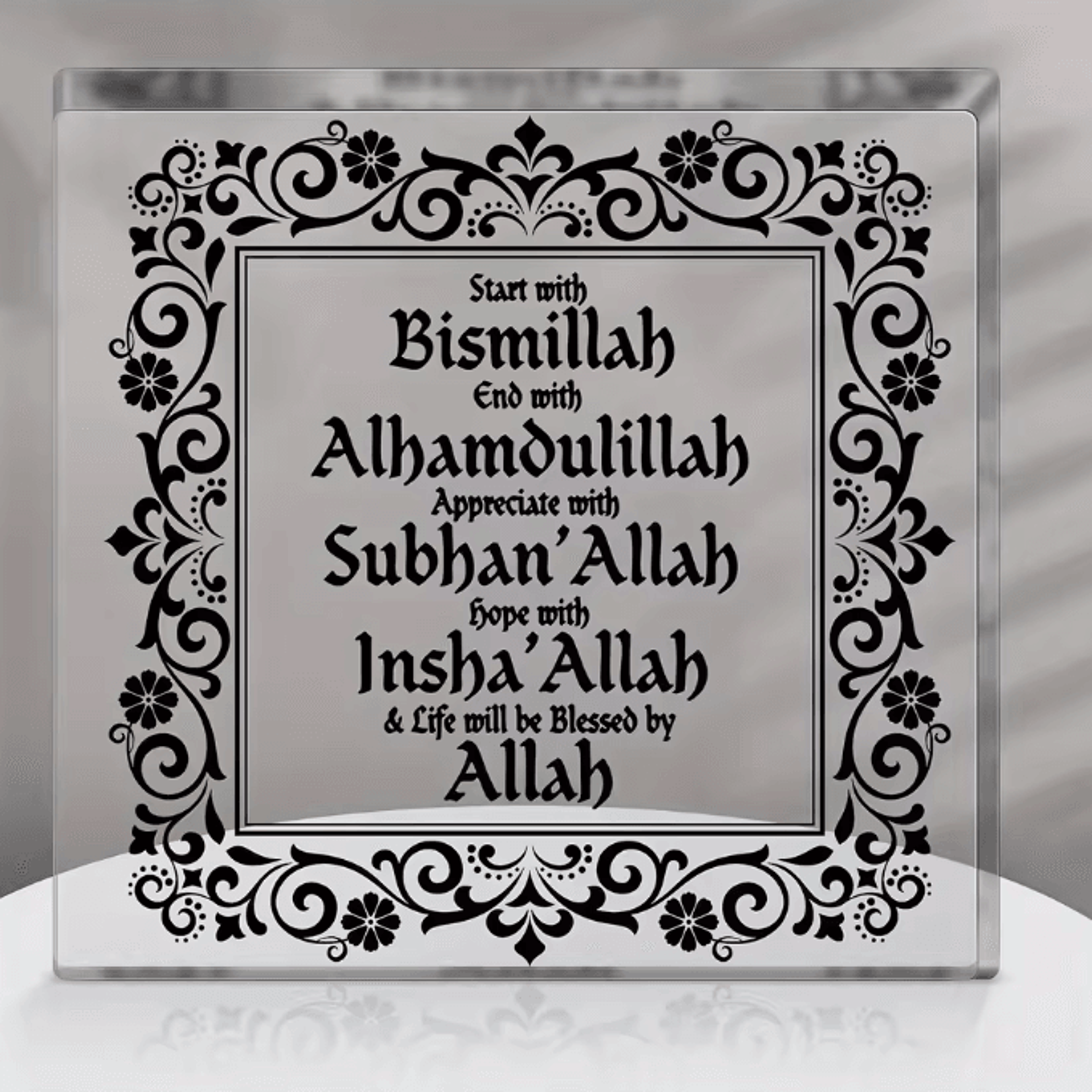 elegant acrylic eid mubarak ramadan decor sign for table & home display