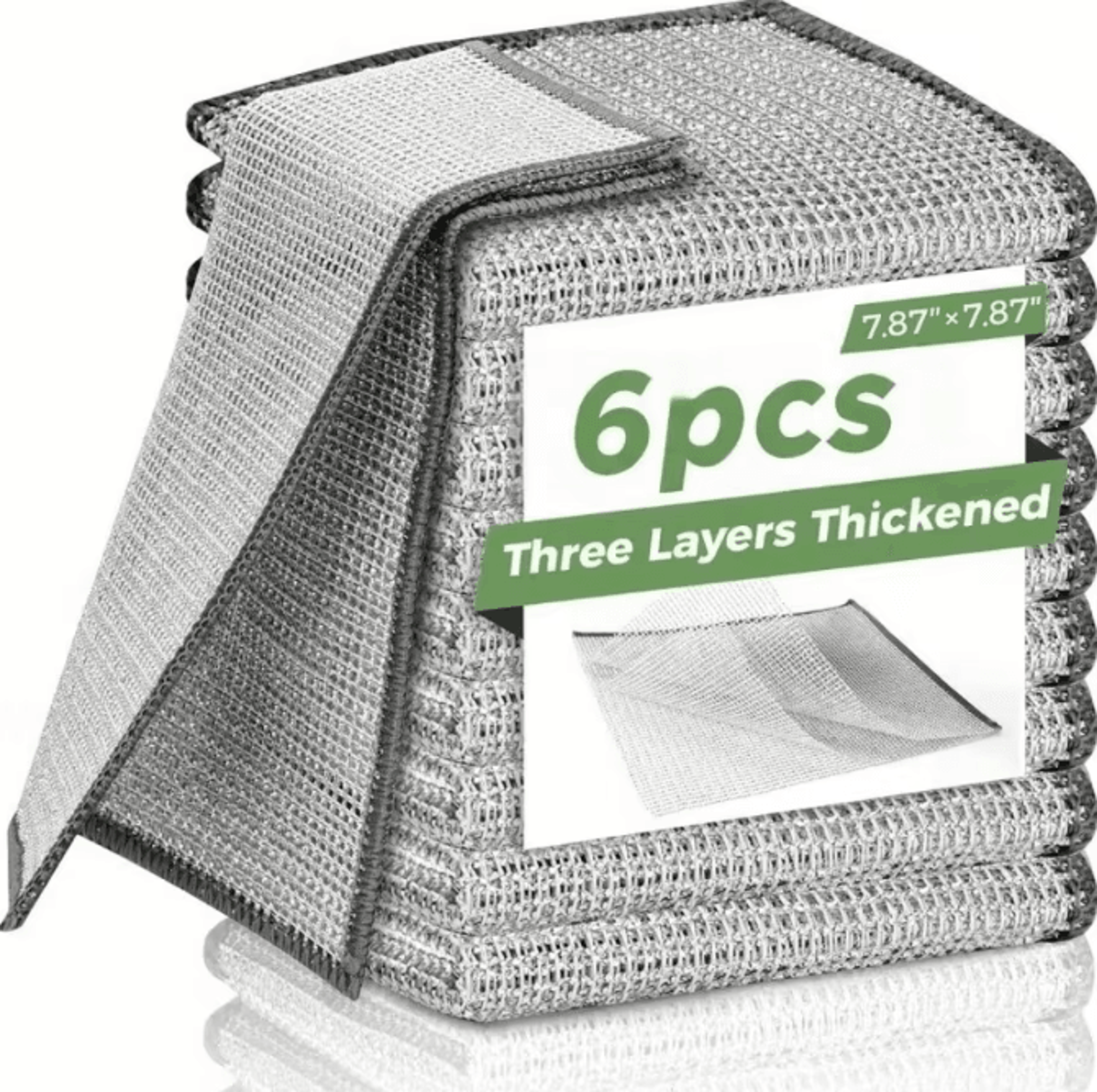 6-pack stainless steel scrubber pads – heavy duty non-scratch wire scouring cloth for kitchen cleaning