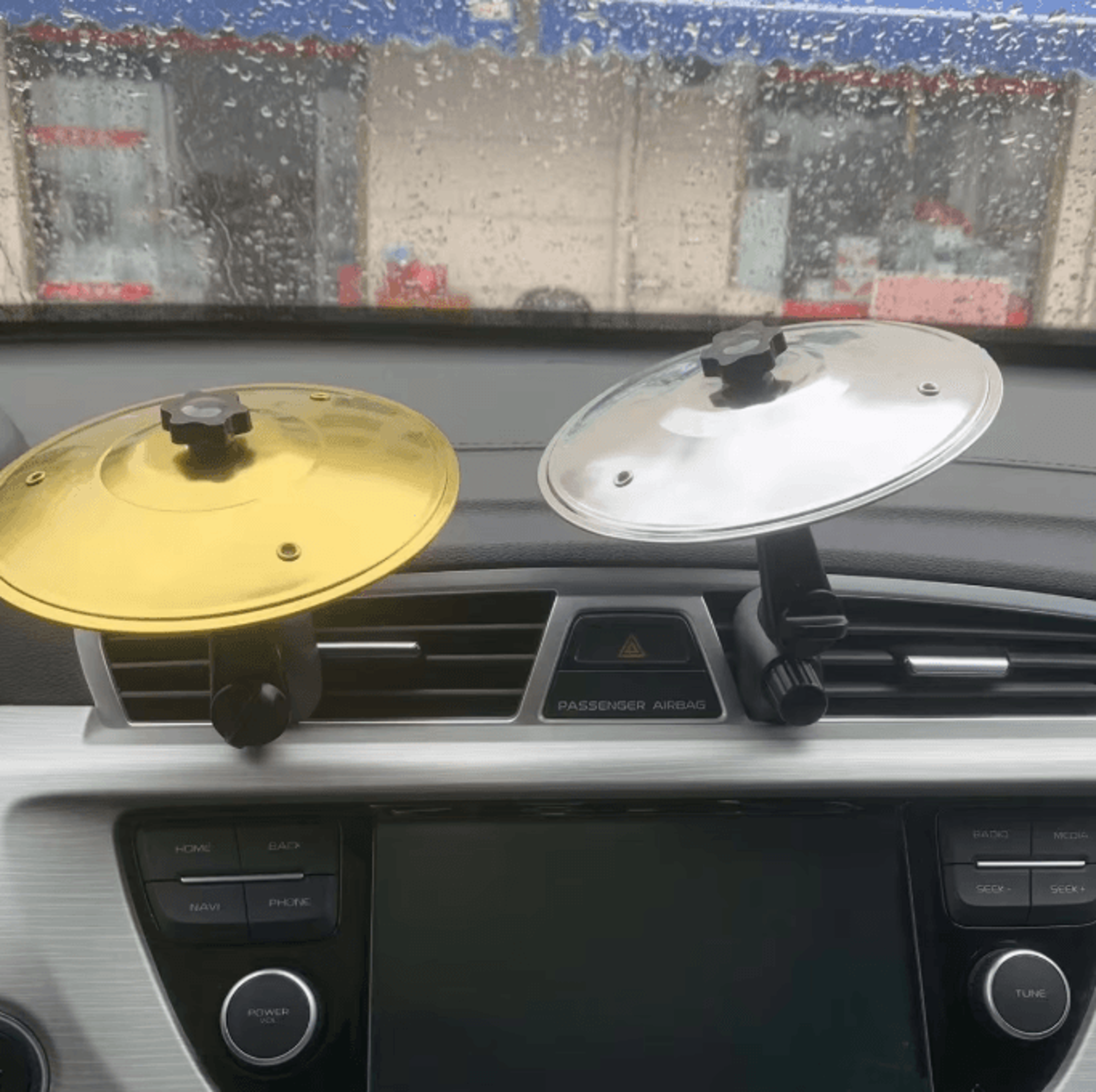 mini drum cymbal car vent ornament – funny dashboard musical decor for car interior