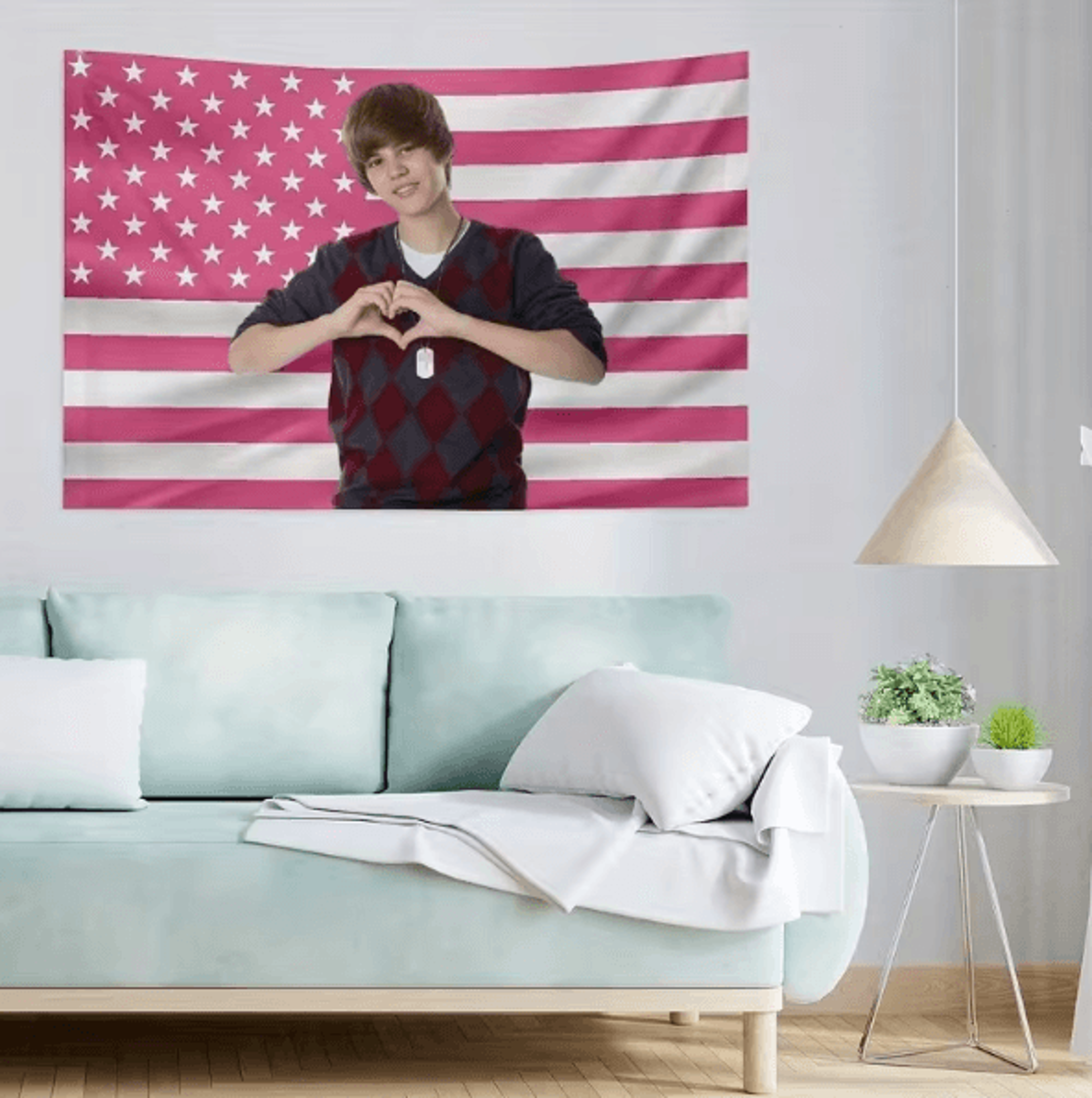 patriotic american flag wall banner – outdoor fabric tapestry for festivals & home decor