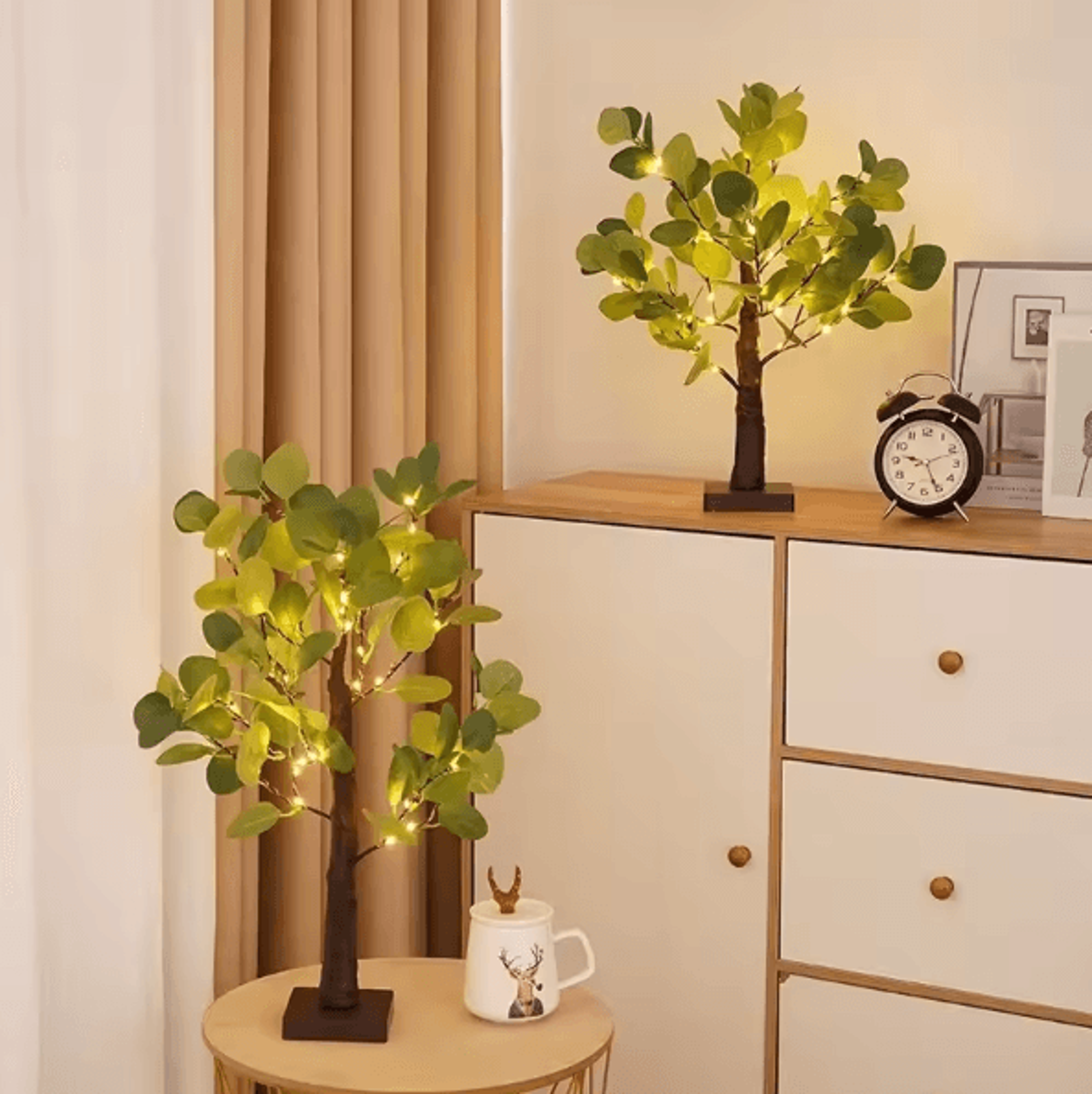 eucalyptus birch tree fairy lights – usb & battery powered decorative desk lamp