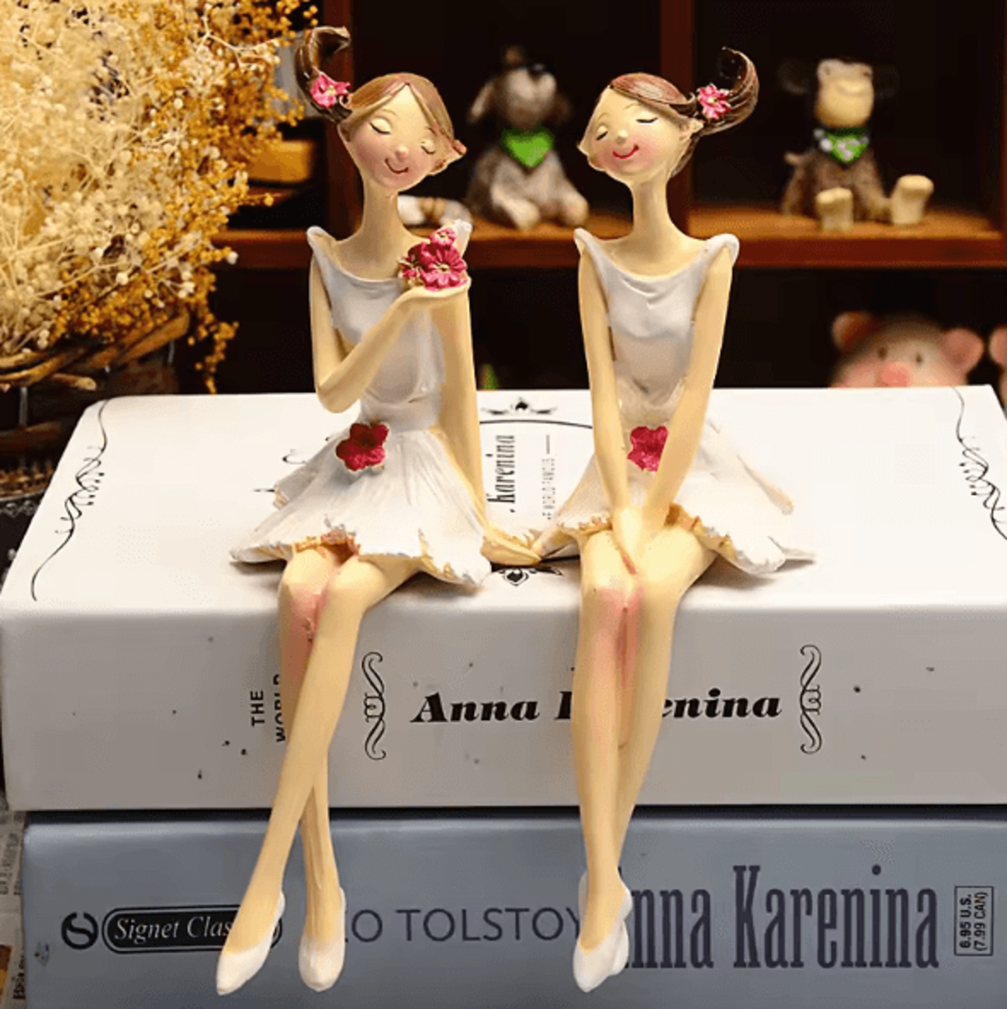 2pcs angel fairy resin figurines – elegant nordic style home & wedding decor