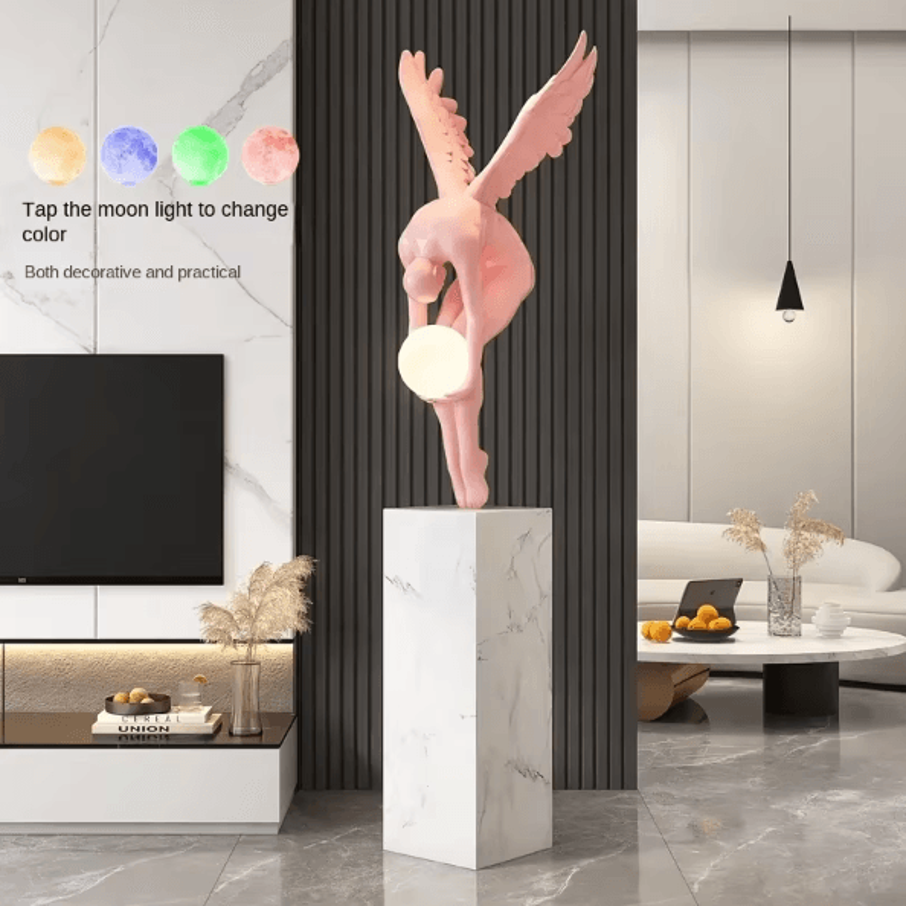 gradient violent bear statue – luxury resin mirror sculpture for modern living room decor