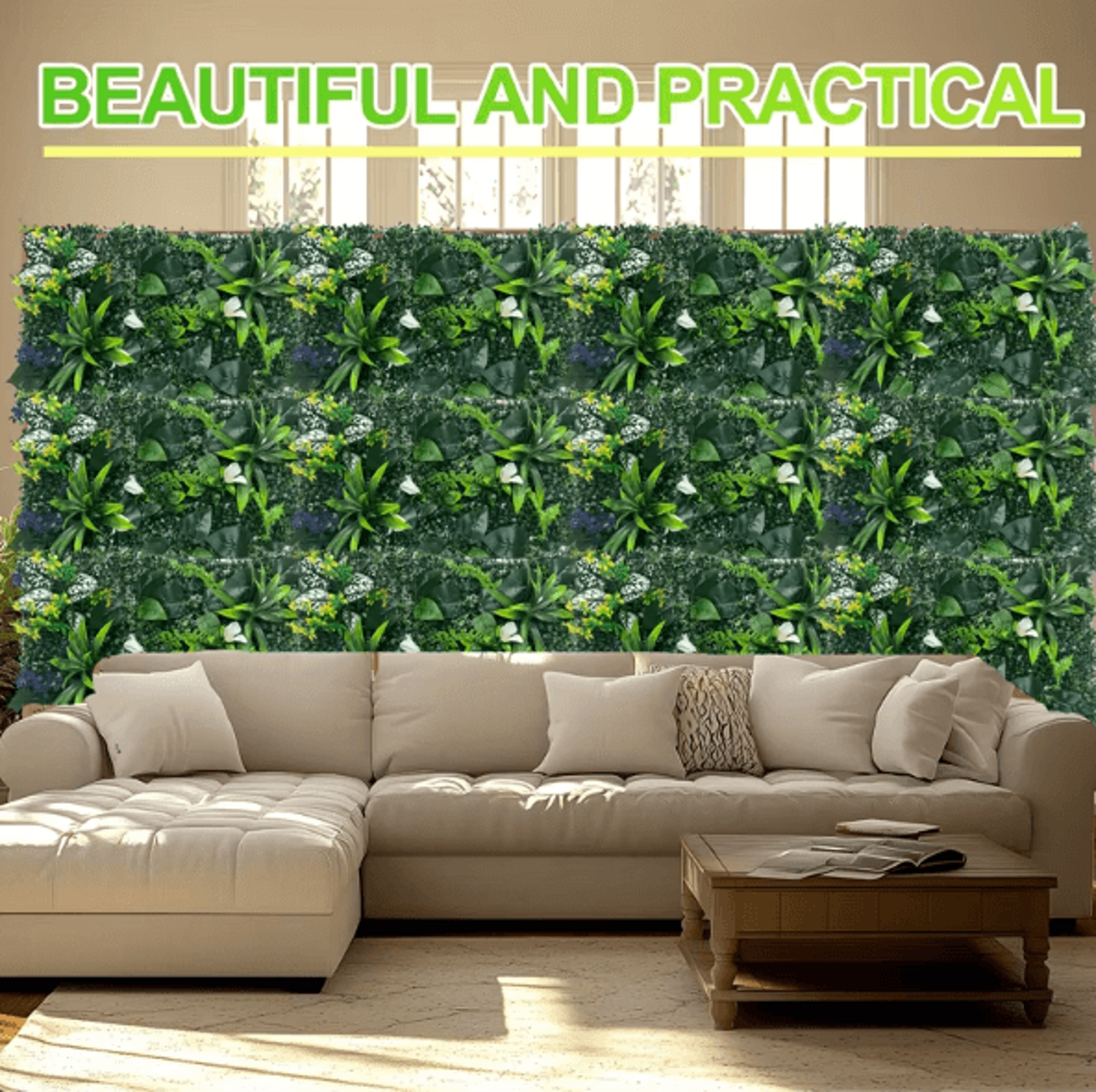 artificial greenery wall panels – lifelike plant wall decor for garden, wedding & home backdrop