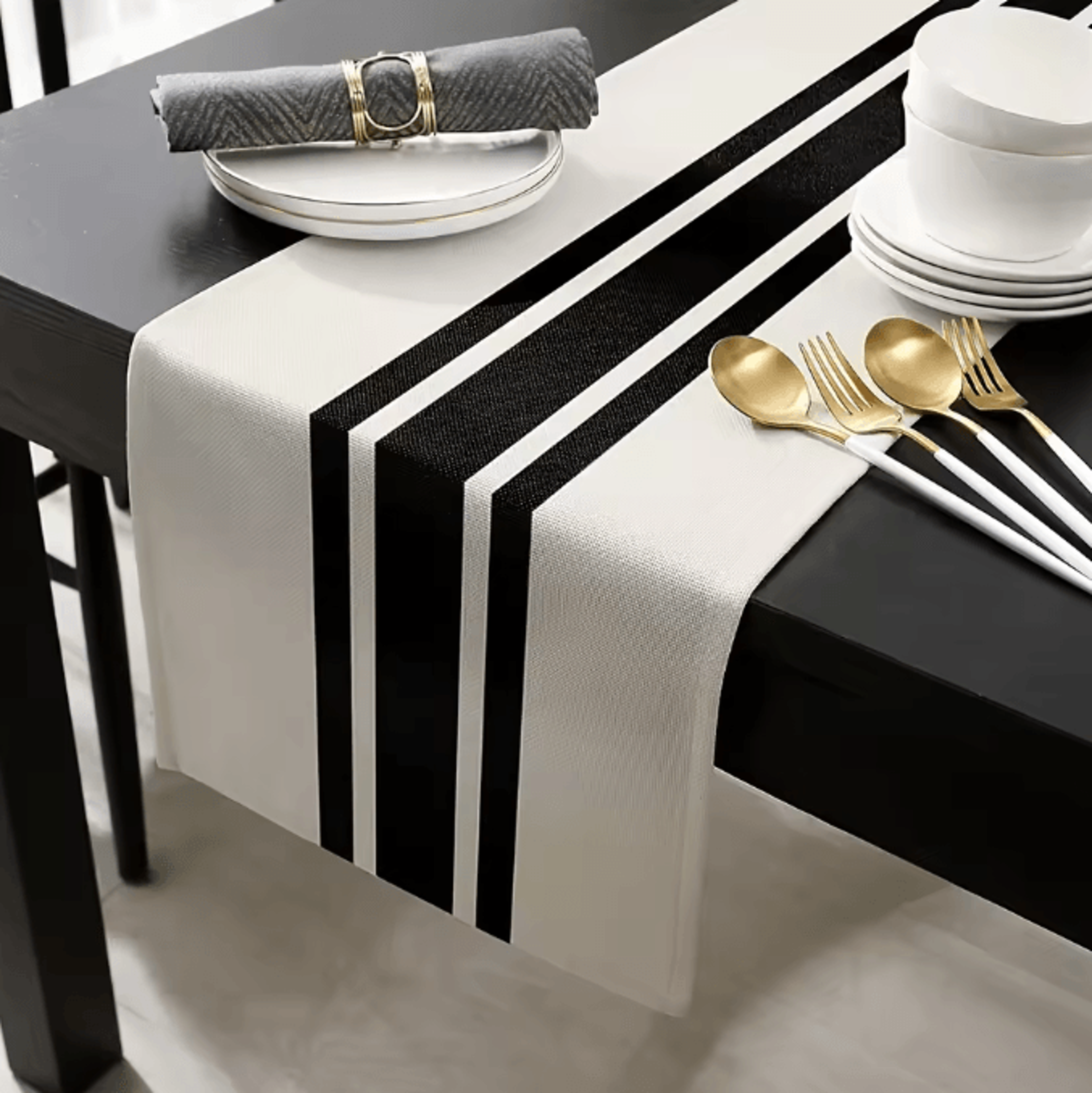 vikama modern geometric table runner for outdoor dining & party decor
