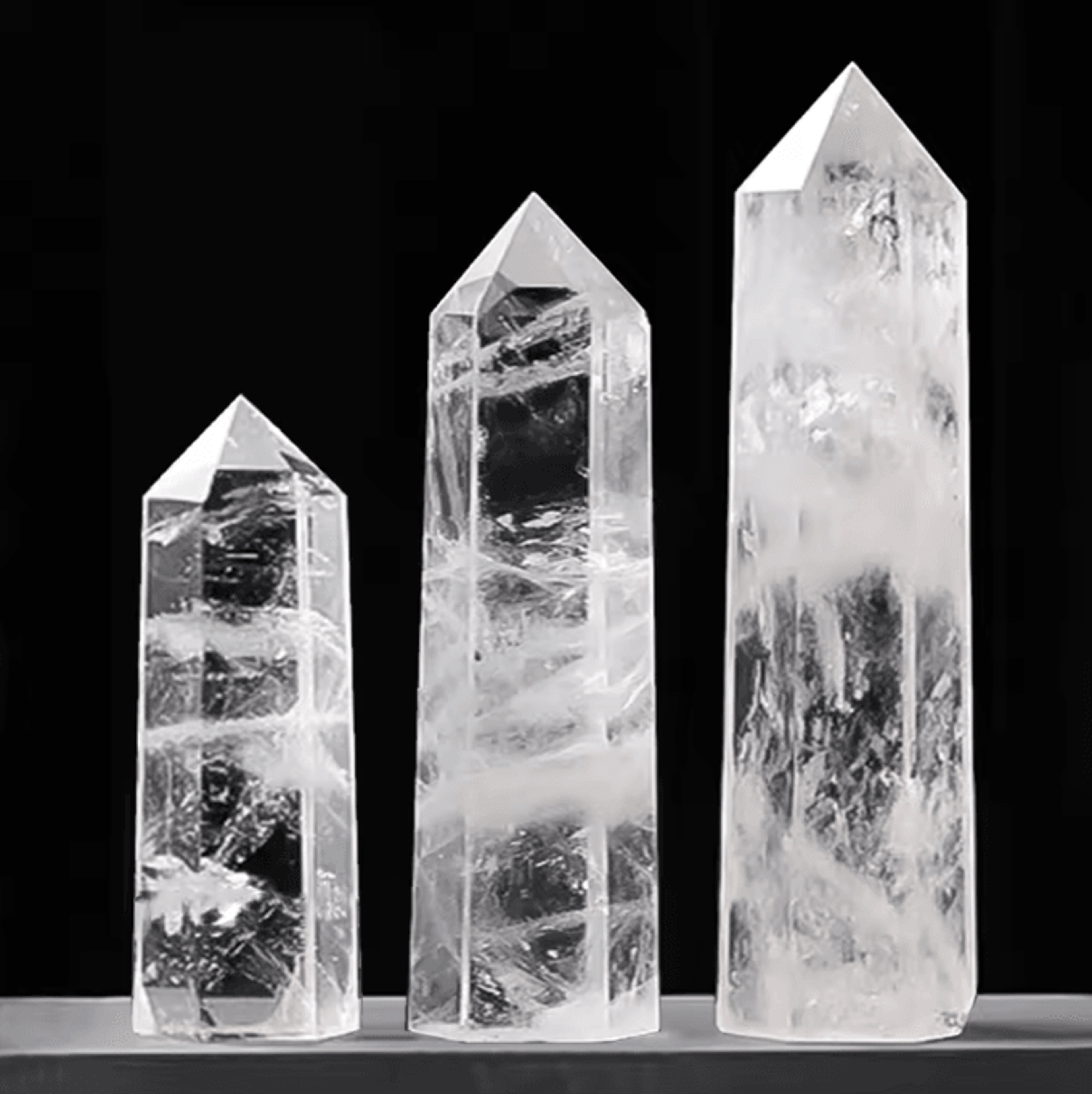crystalaura natural clear quartz crystal point obelisk wand for healing & decor