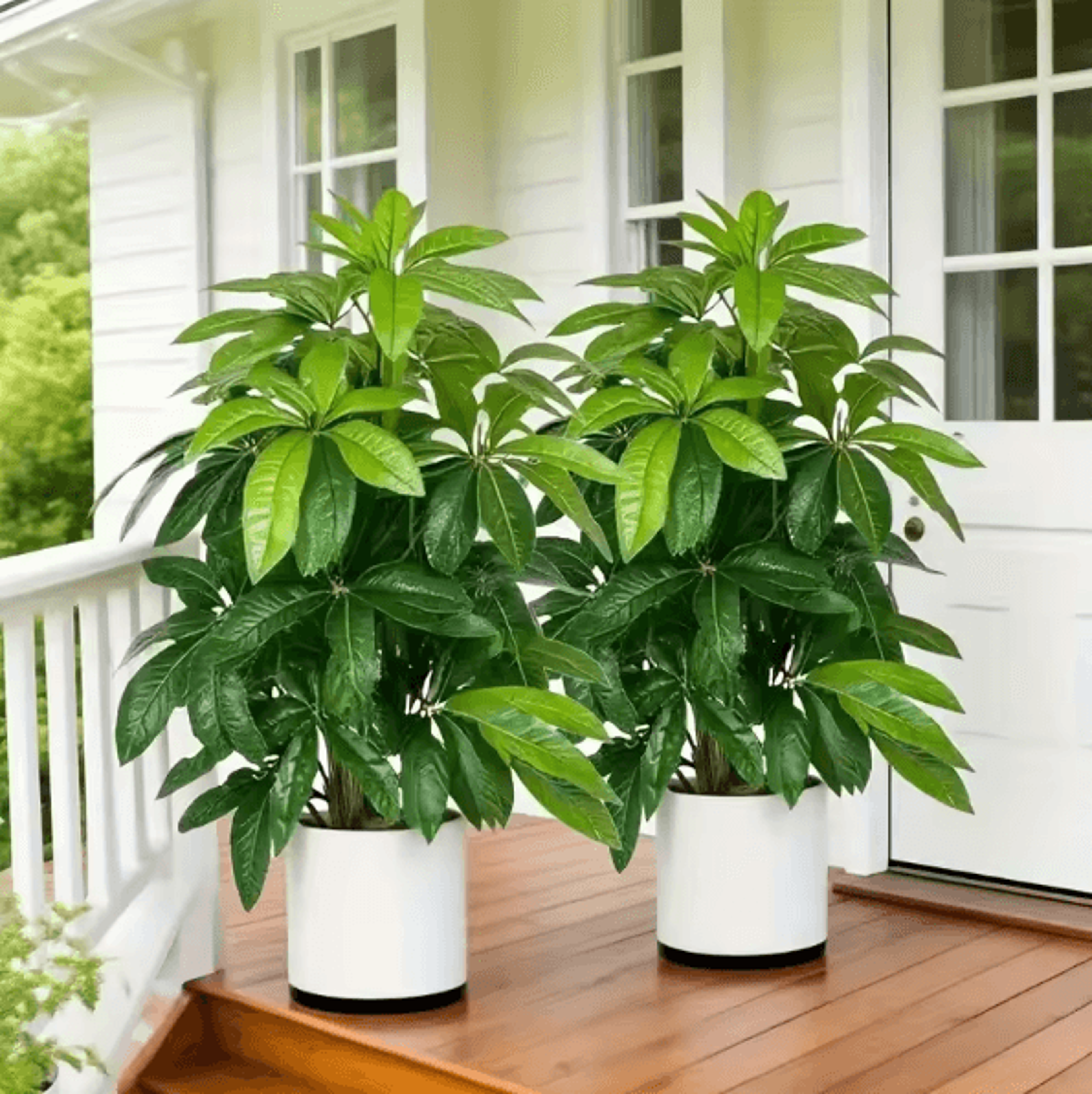 greenaura artificial money tree palm large tropical plant decor for indoor & outdoor spaces