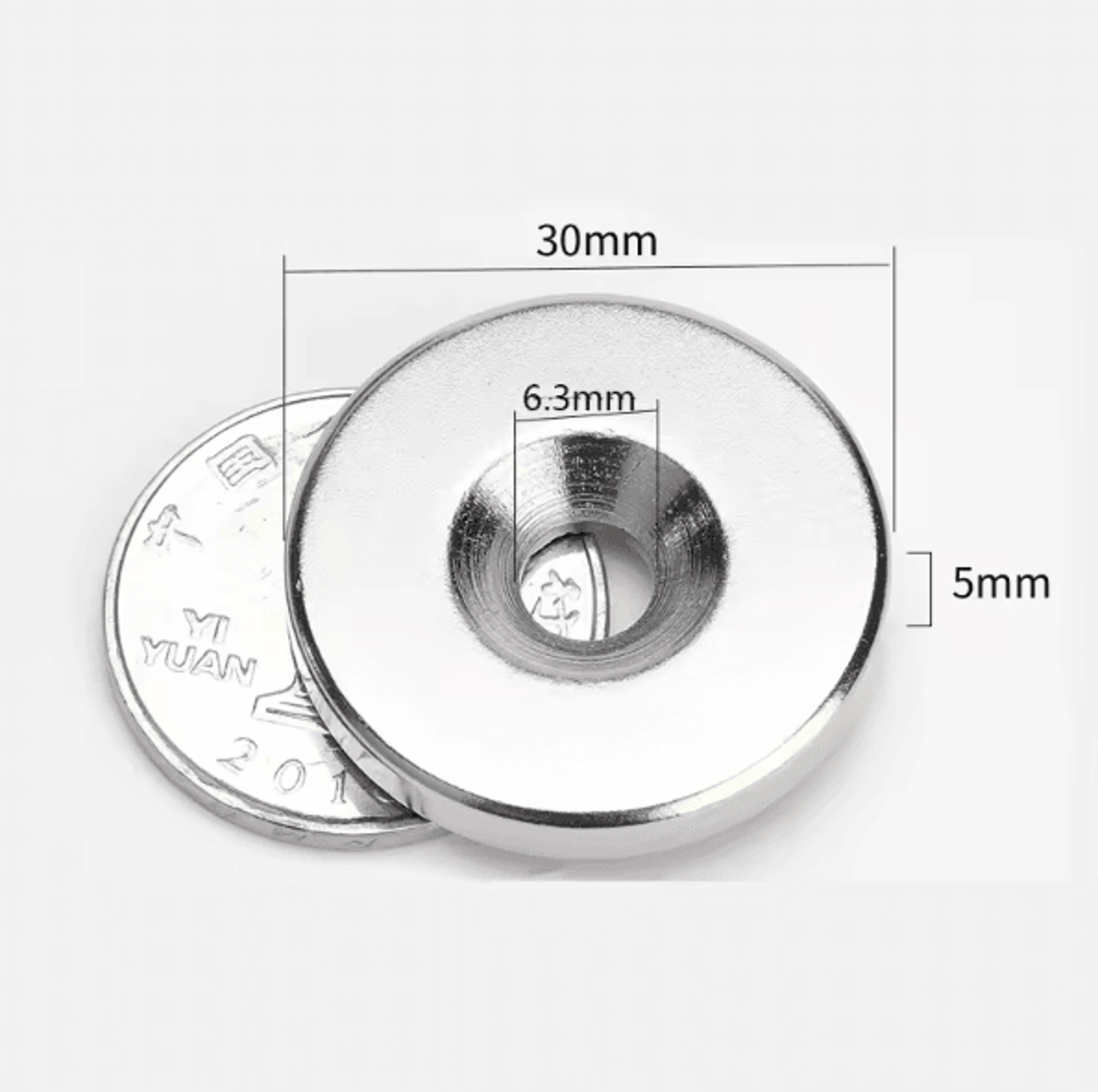 magnacore n52 countersunk hole neodymium magnet 30mm disc heavy duty mounting magnet
