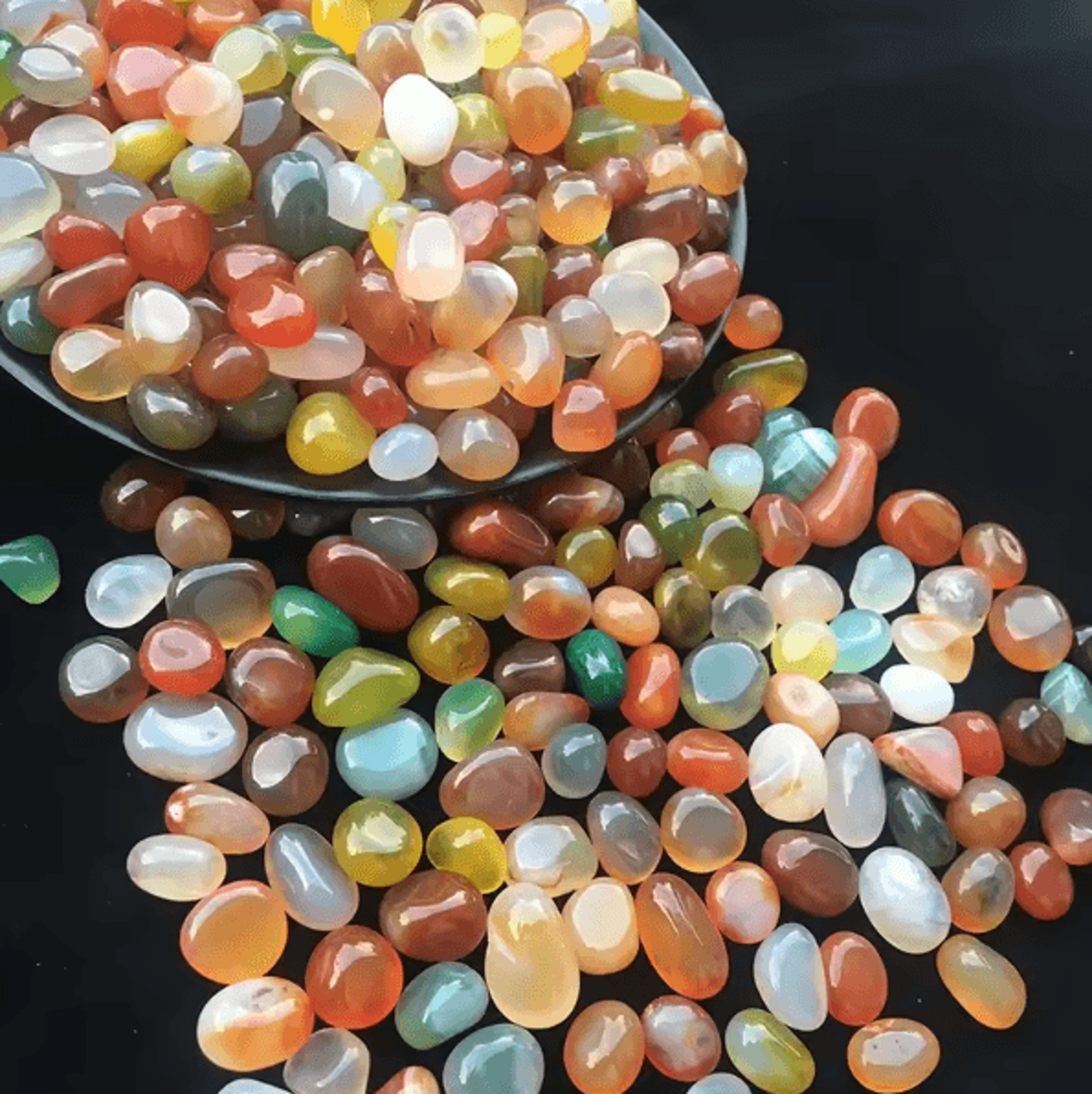 crystalglow 100g colorful agate pebbles decorative stones for aquarium & home decor