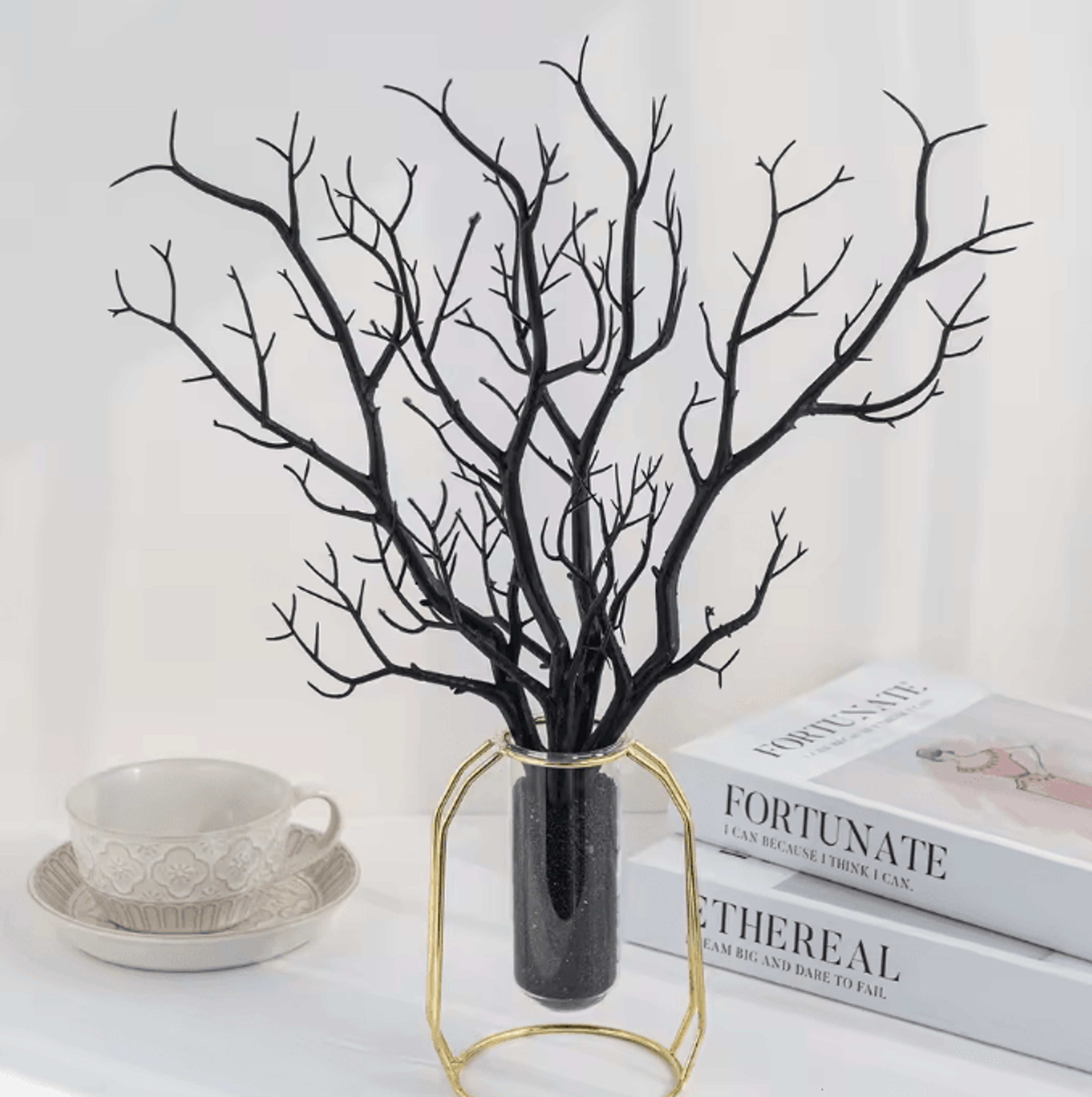 glamtwigs gold artificial antler branches decorative set for christmas & diy decor