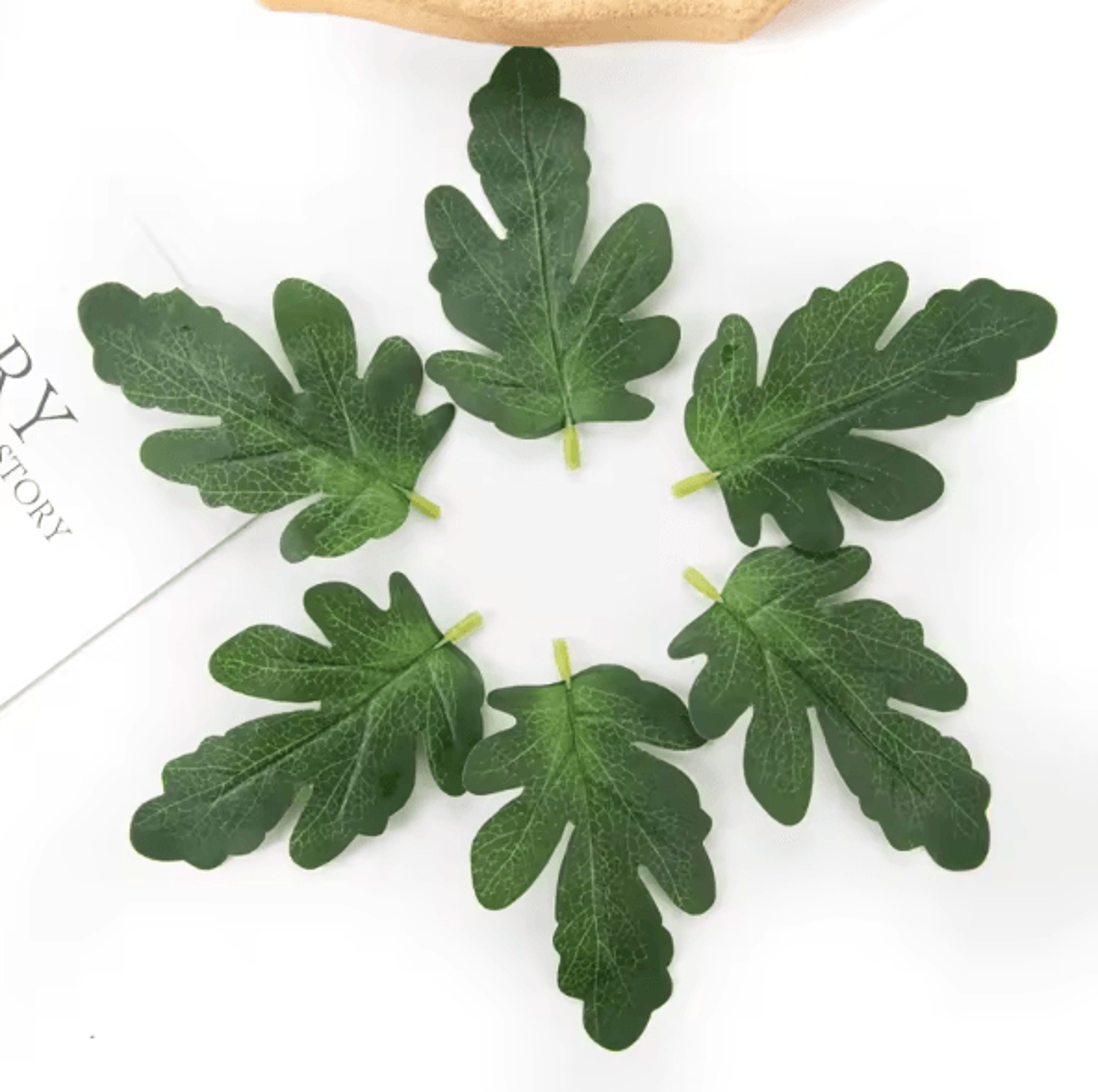 50pcs artificial watermelon leaves – diy craft greenery for weddings, scrapbooking & decor