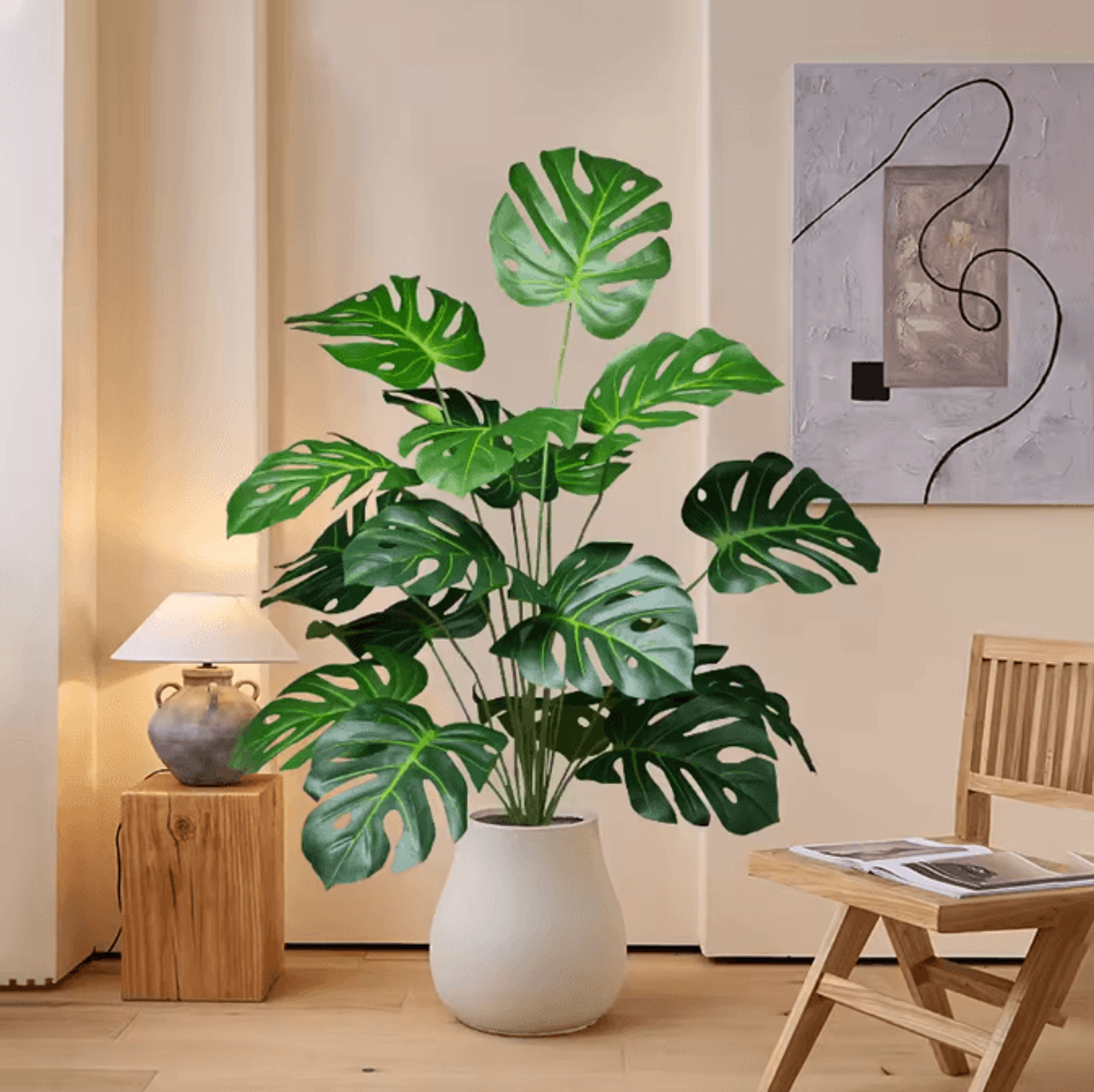 large artificial monstera leaves – tropical palm leaf decor for home, garden & events